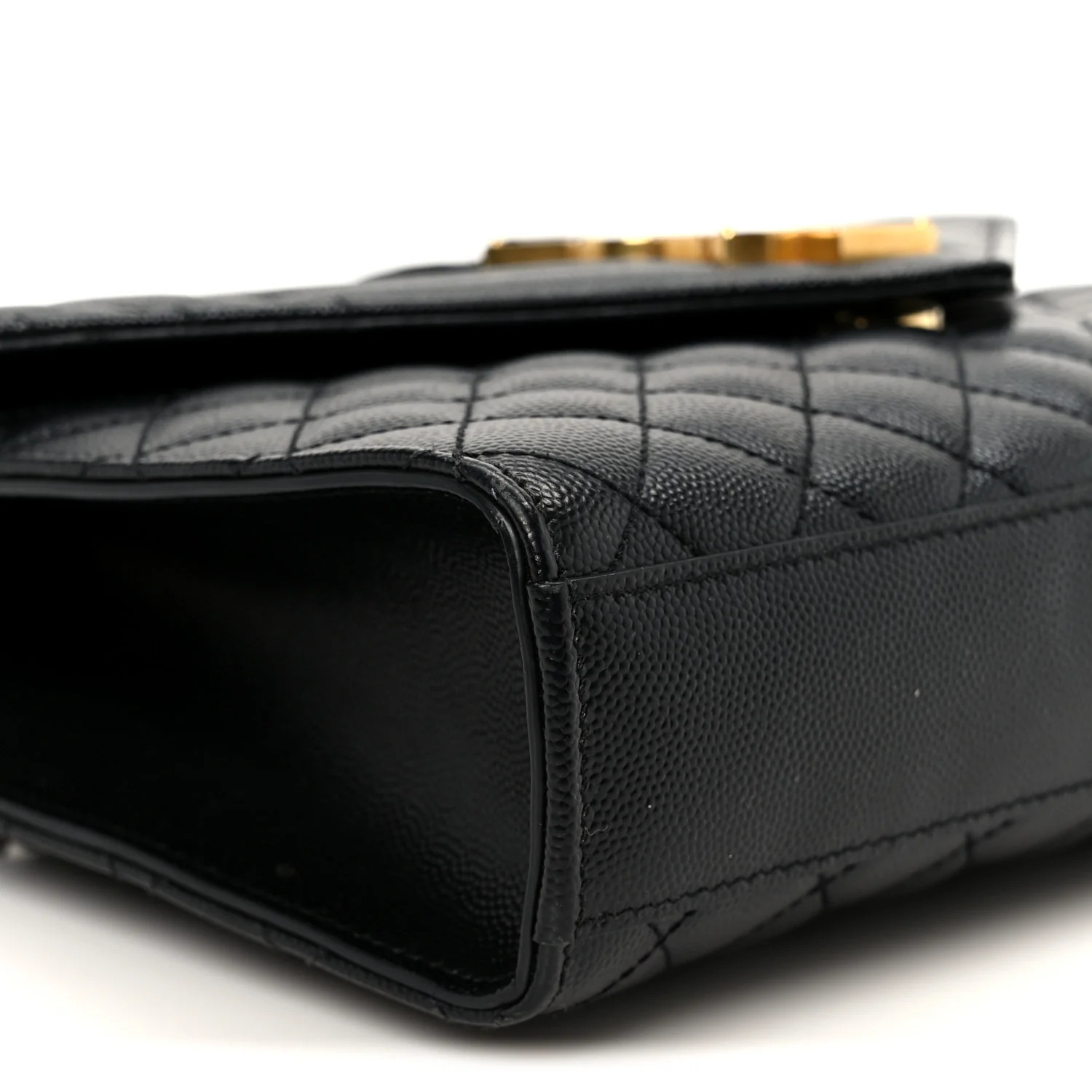 Grain De Poudre Textured Mixed Matelasse Triquilt Medium Monogram Satchel Black