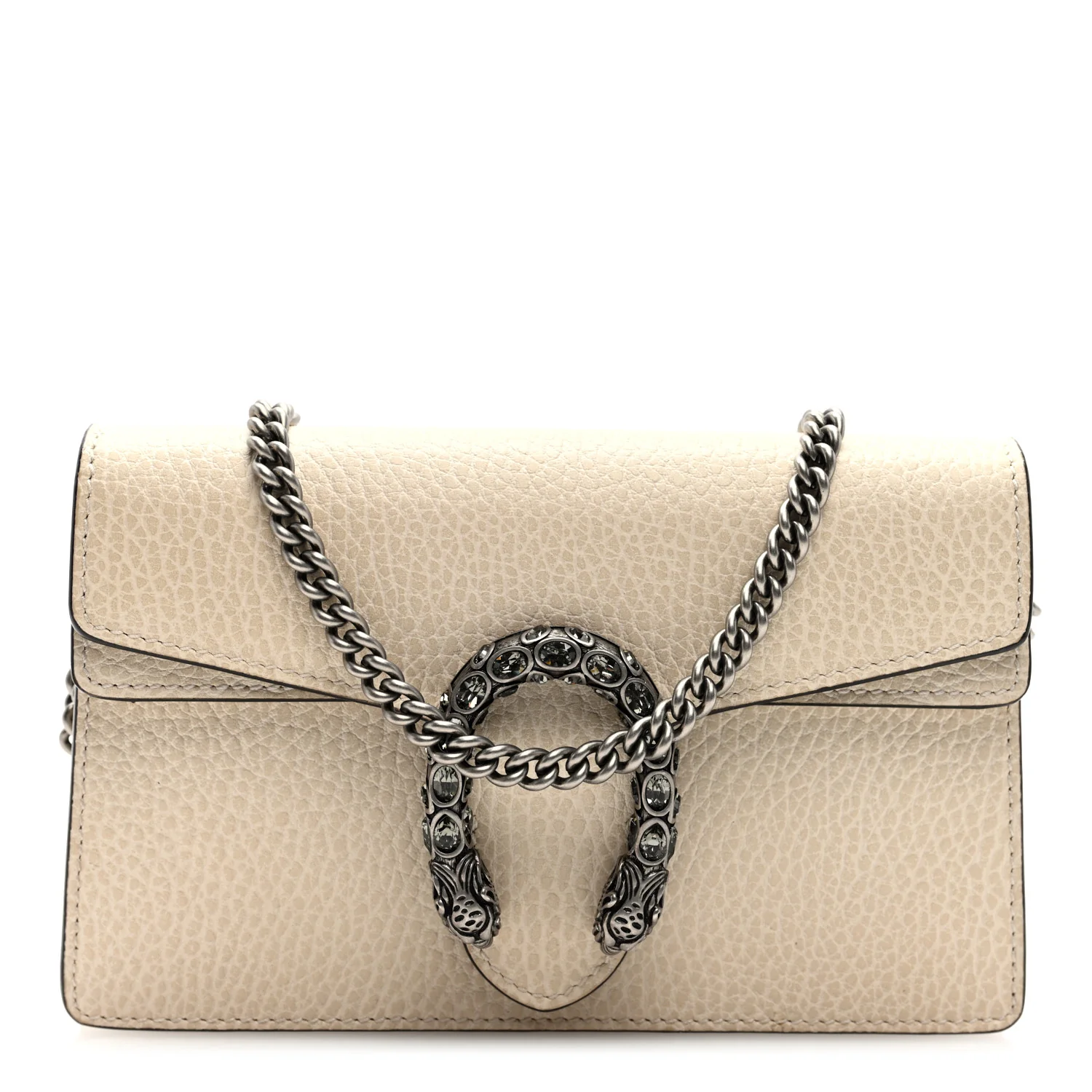 Dollar Calfskin Crystal Super Mini Dionysus Shoulder Bag Mystic White Black Diamond