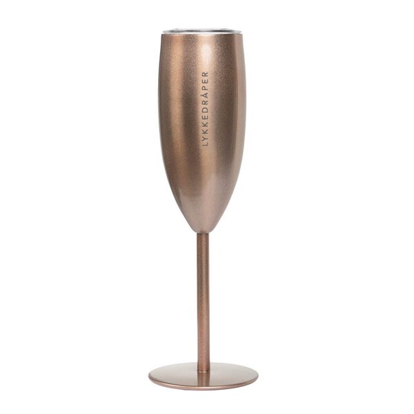 Termo champagneglass Lykkedråper 12 cl roségull