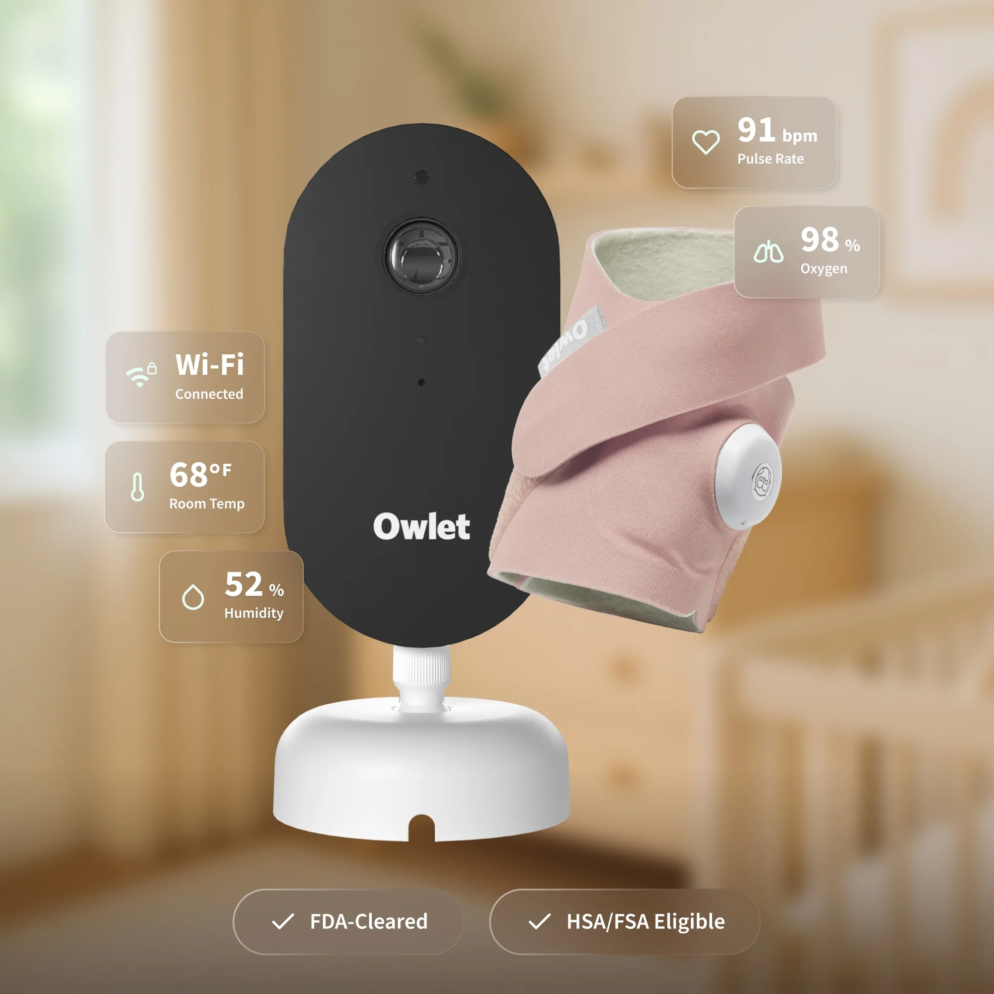 Dream Duo (3rd Gen) �C FDA-Cleared, All-in-One Smart Baby Monitoring with Sock 2K HD Cam(Mint) - Image 9