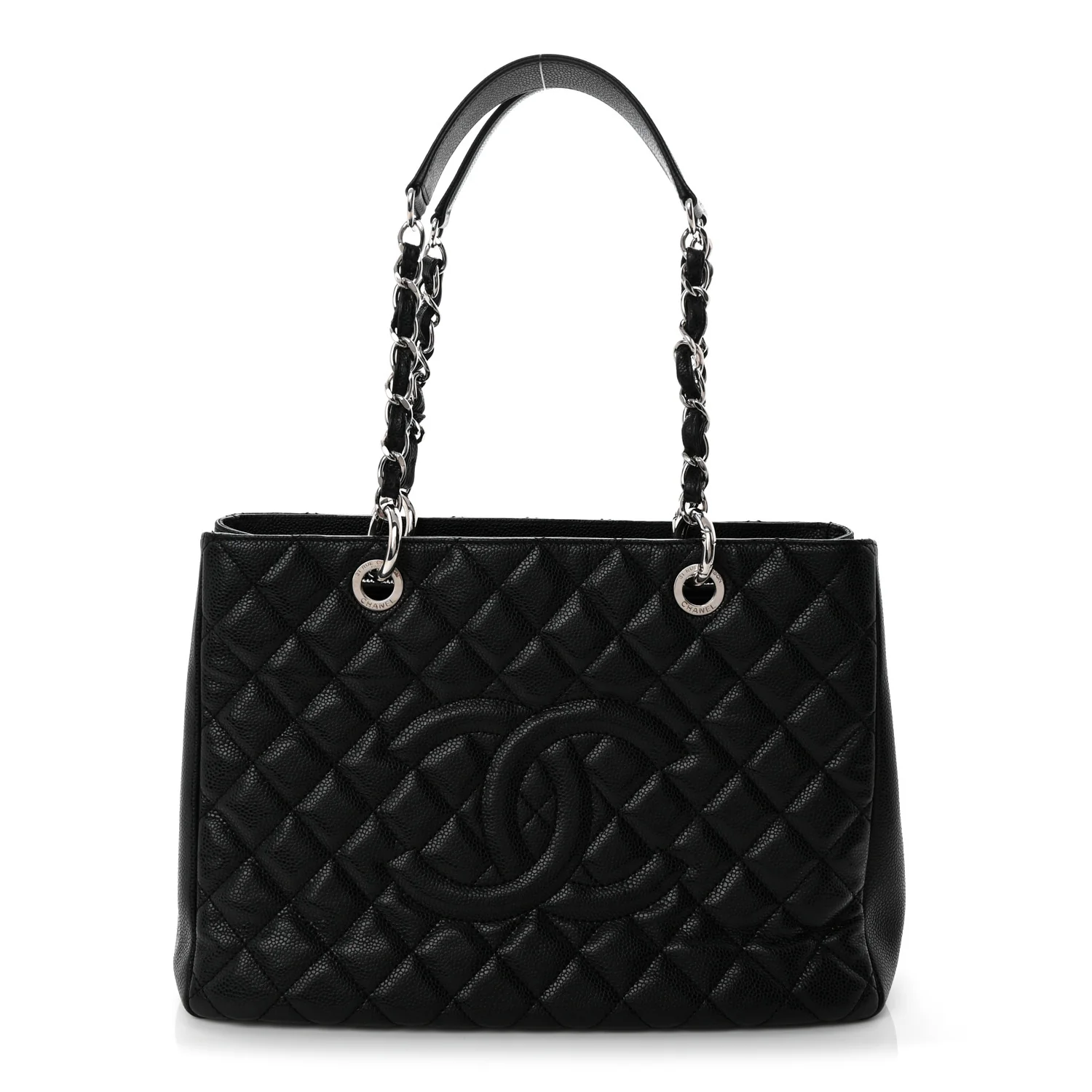 Caviar Quilted Grand Shopping Tote GST Black