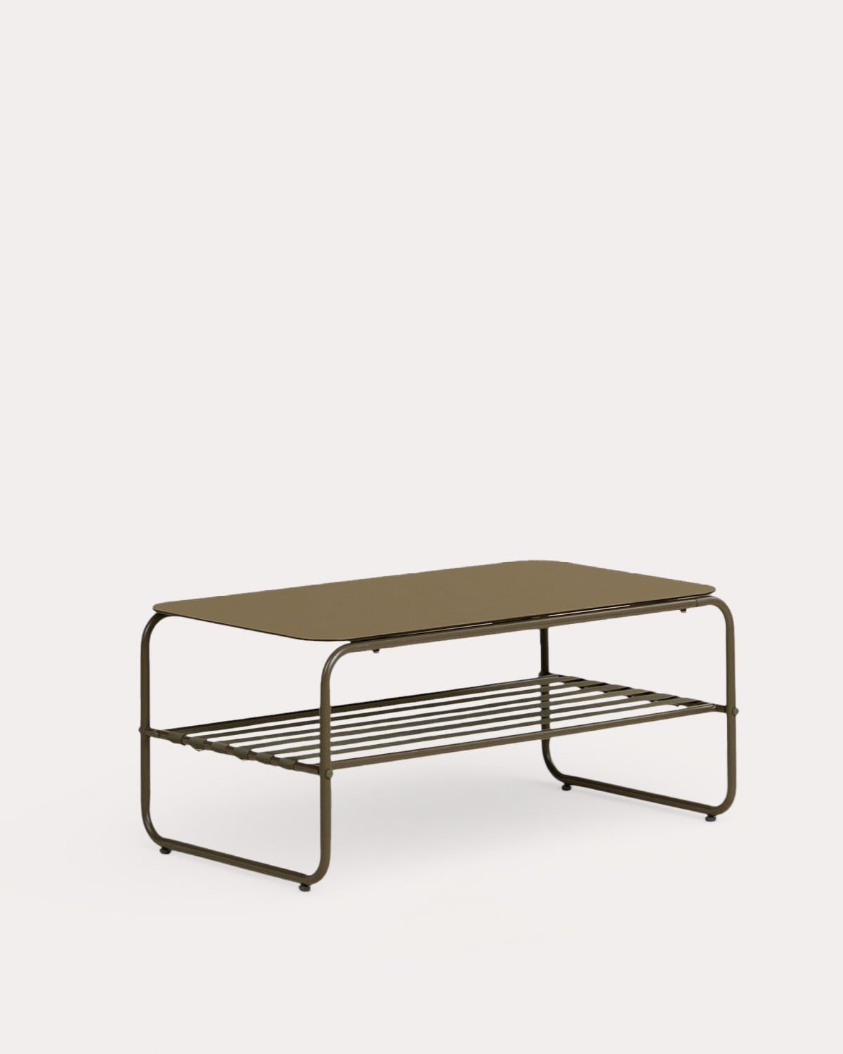 Ohiane - Set de Jardín con Sofá 2 Plazas, 2 Sillones y Mesa de Centro de Metal y Tela Ohiane