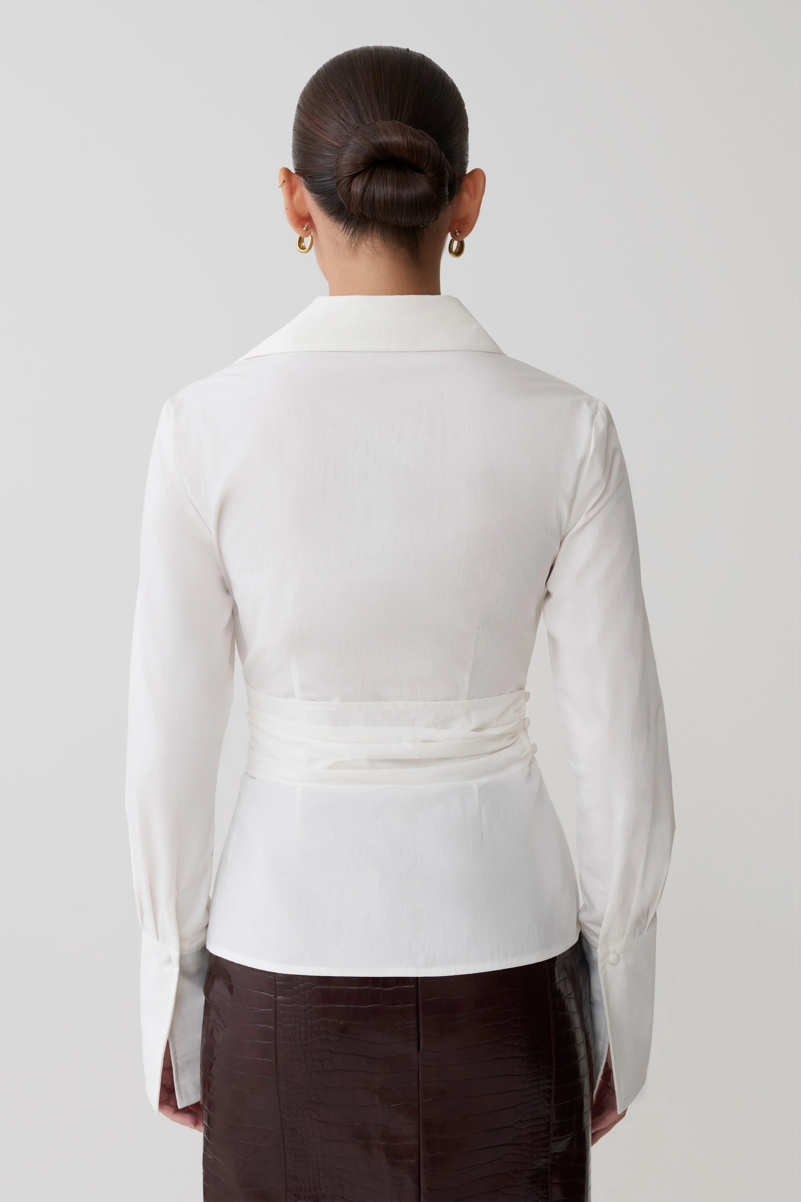 Eugenia Wrap Cotton Shirt - White