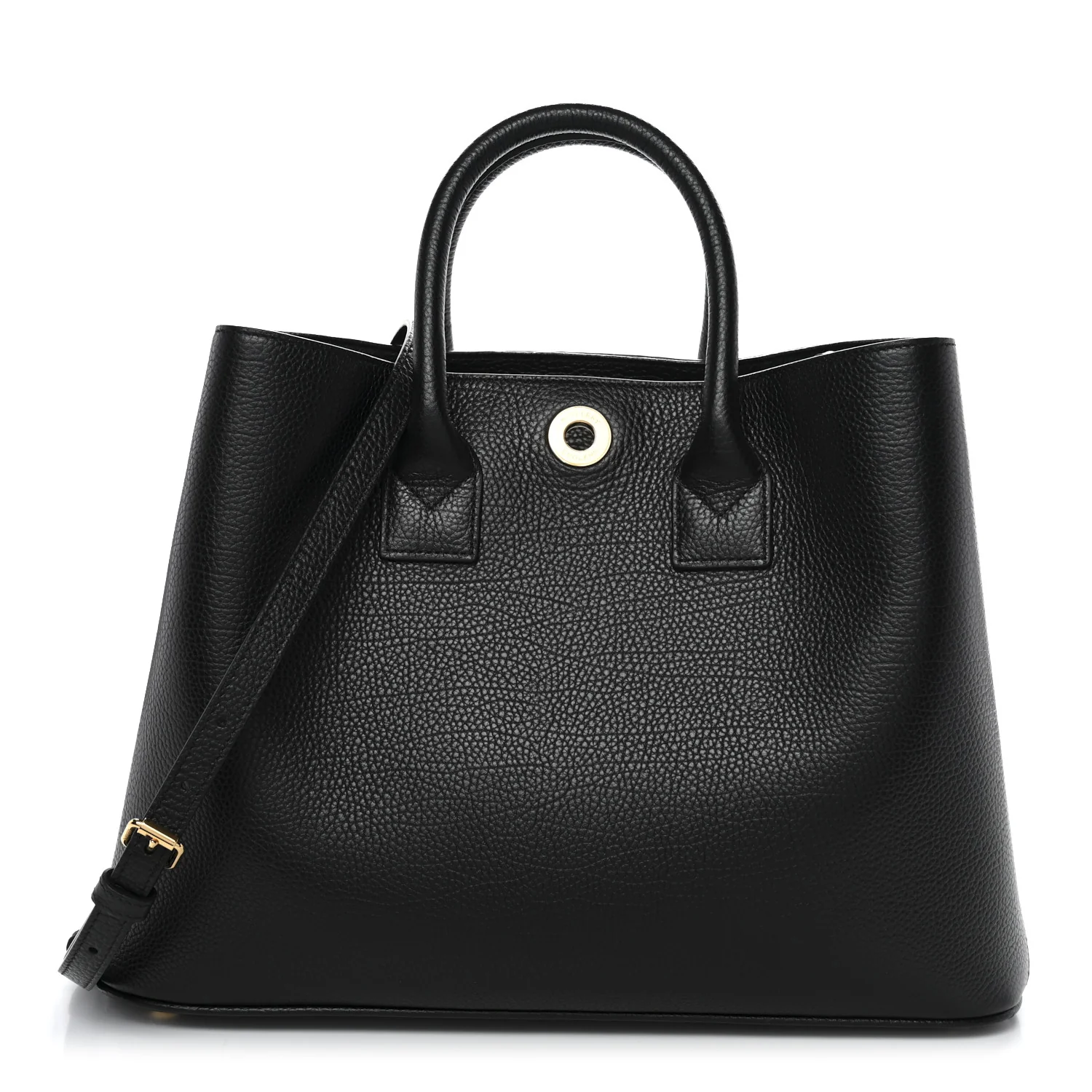 Grainy Calfskin House Check Medium Bermondsey Tote Black