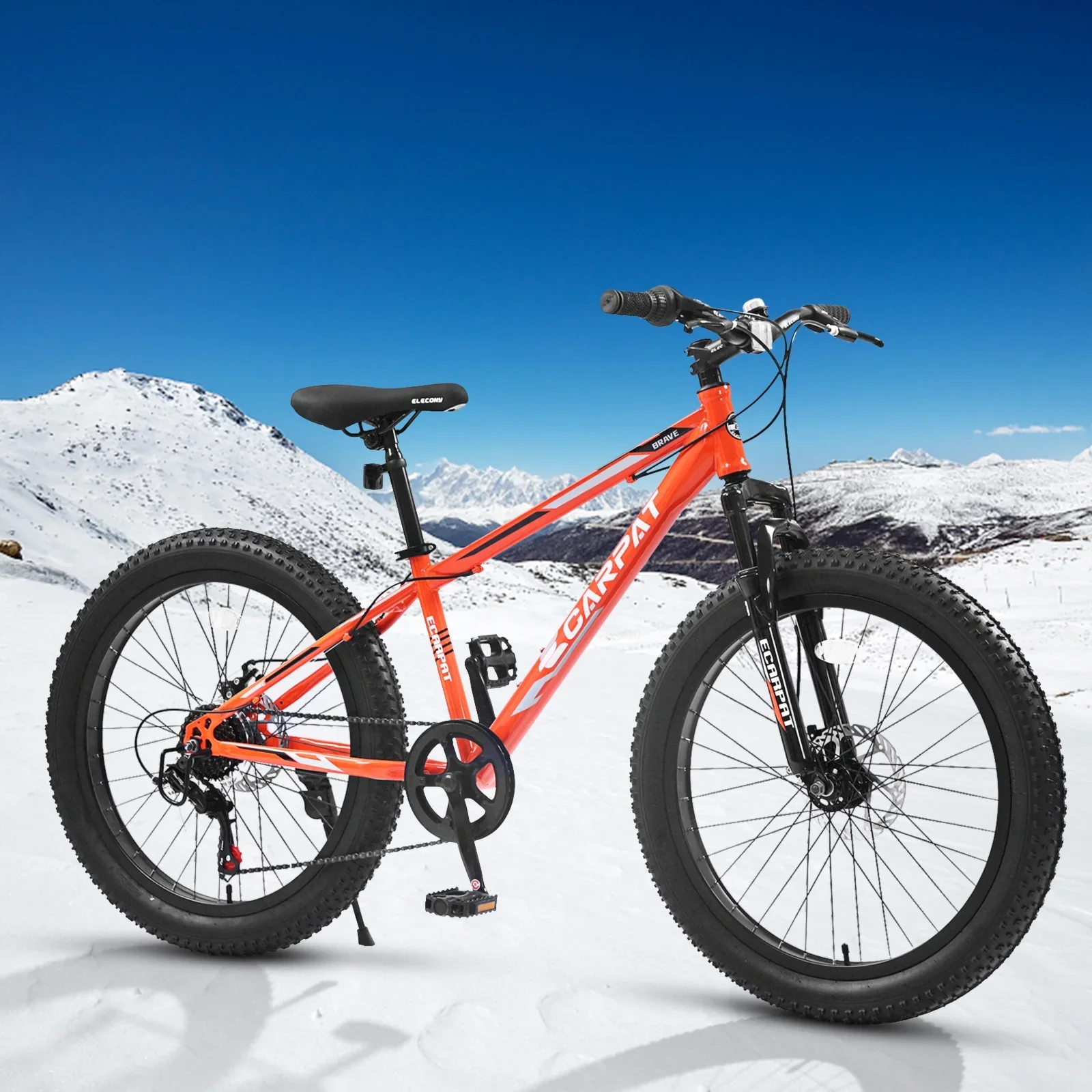 24-Inch Fat Tire Bike, Shimano 7-Speed Trail & Urban Mountain Bike with Disc Brakes – Gray