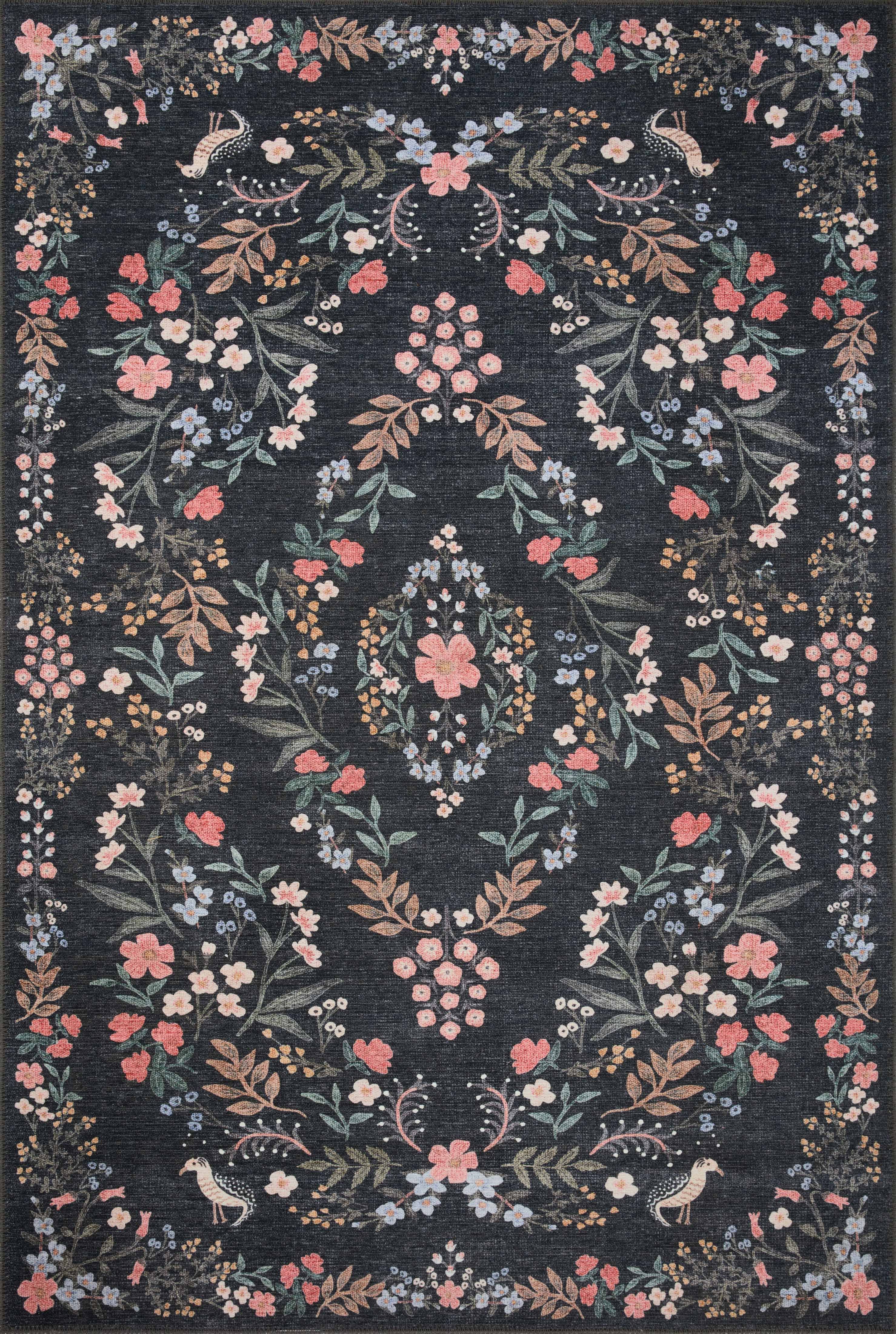 Rifle Paper Co. x Loloi Maison MAO-04 Tuileries Black Area Rug 2' x 5'