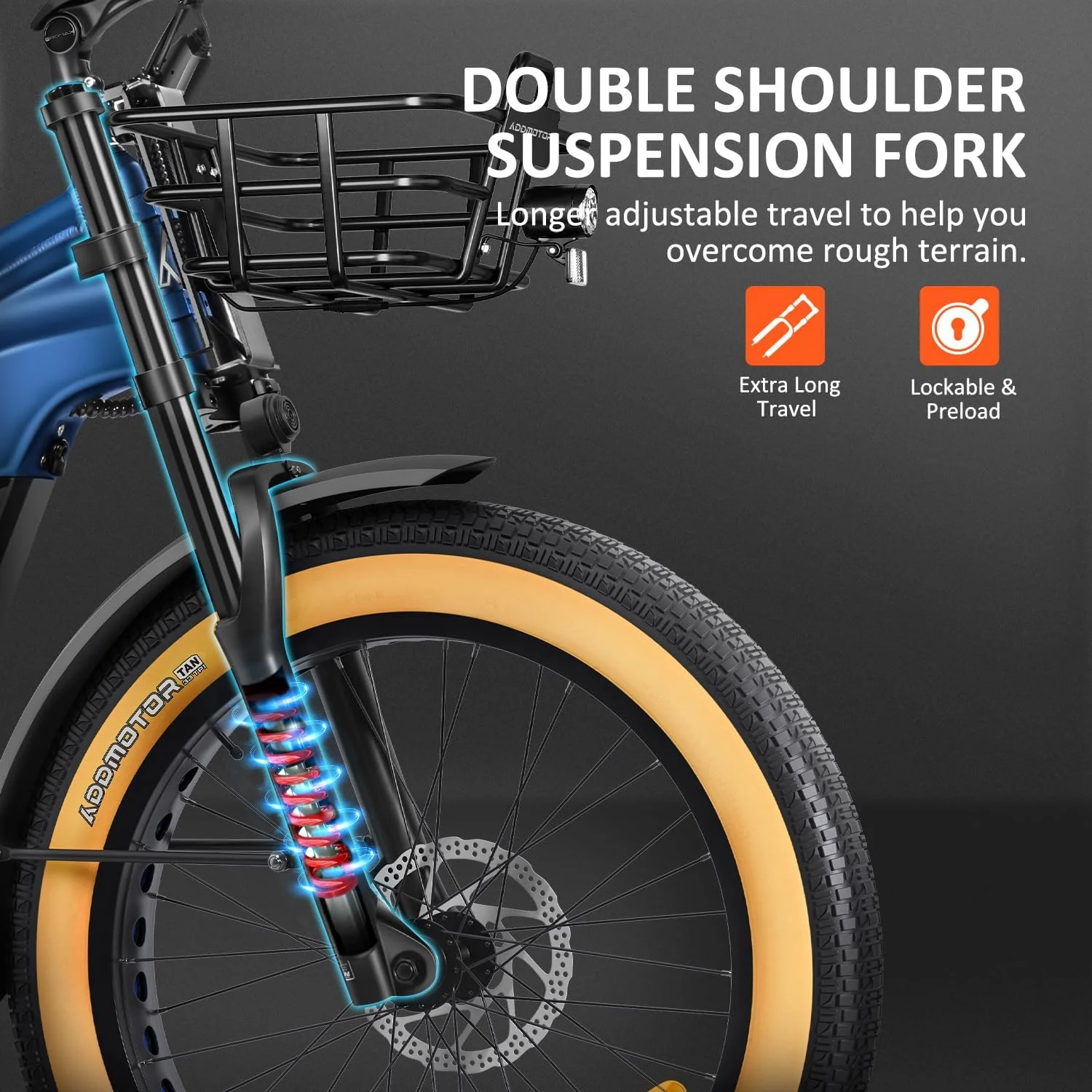GREATTAN L Electric Trike for Adults, 750W Rear Motor Electric Trike with Passenger Seat, 65/130Mi 20/40AH 48V, Dual-Battery System 2 Seater Electric Tricycle, Parking Brake, Differential(Blue/Single battery) - Image 6