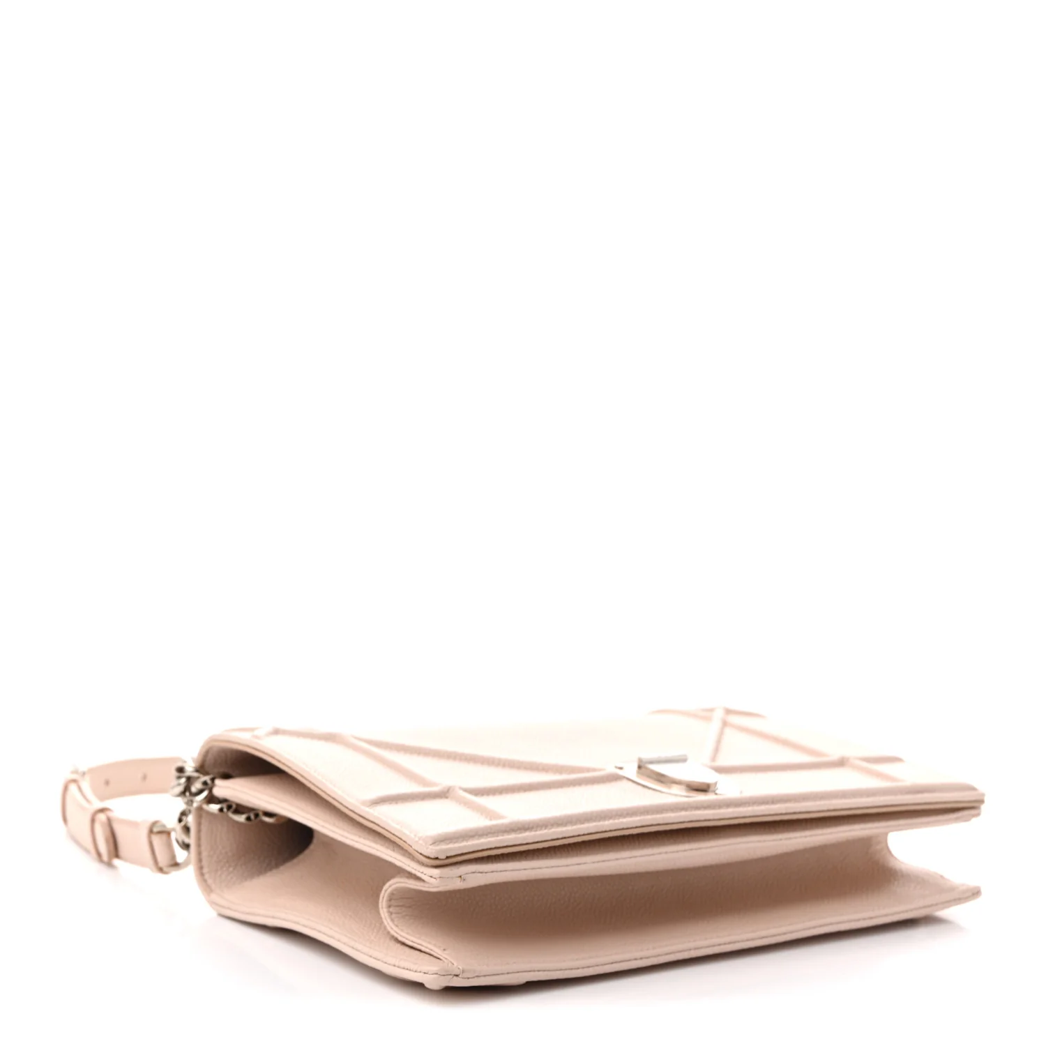 Grained Calfskin Medium Diorama Flap Bag Nude