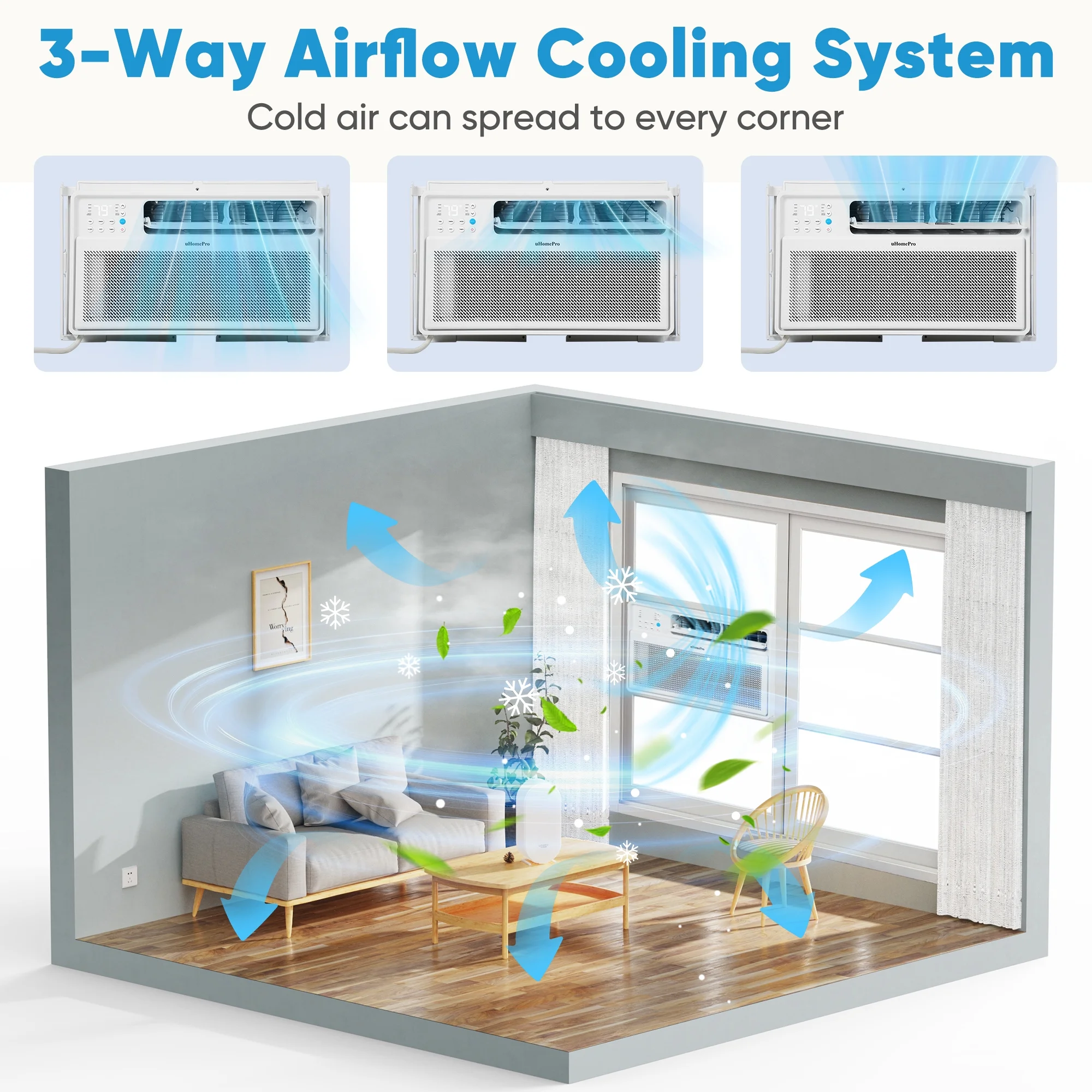8,000 BTU Smart Inverter Window Air Conditioner with 4 Modes Cools up to 380 Sq. Ft, Washable Filter, Adjustable Window Fit, Energy Star Rated 7.0, 15-SEER - Image 9