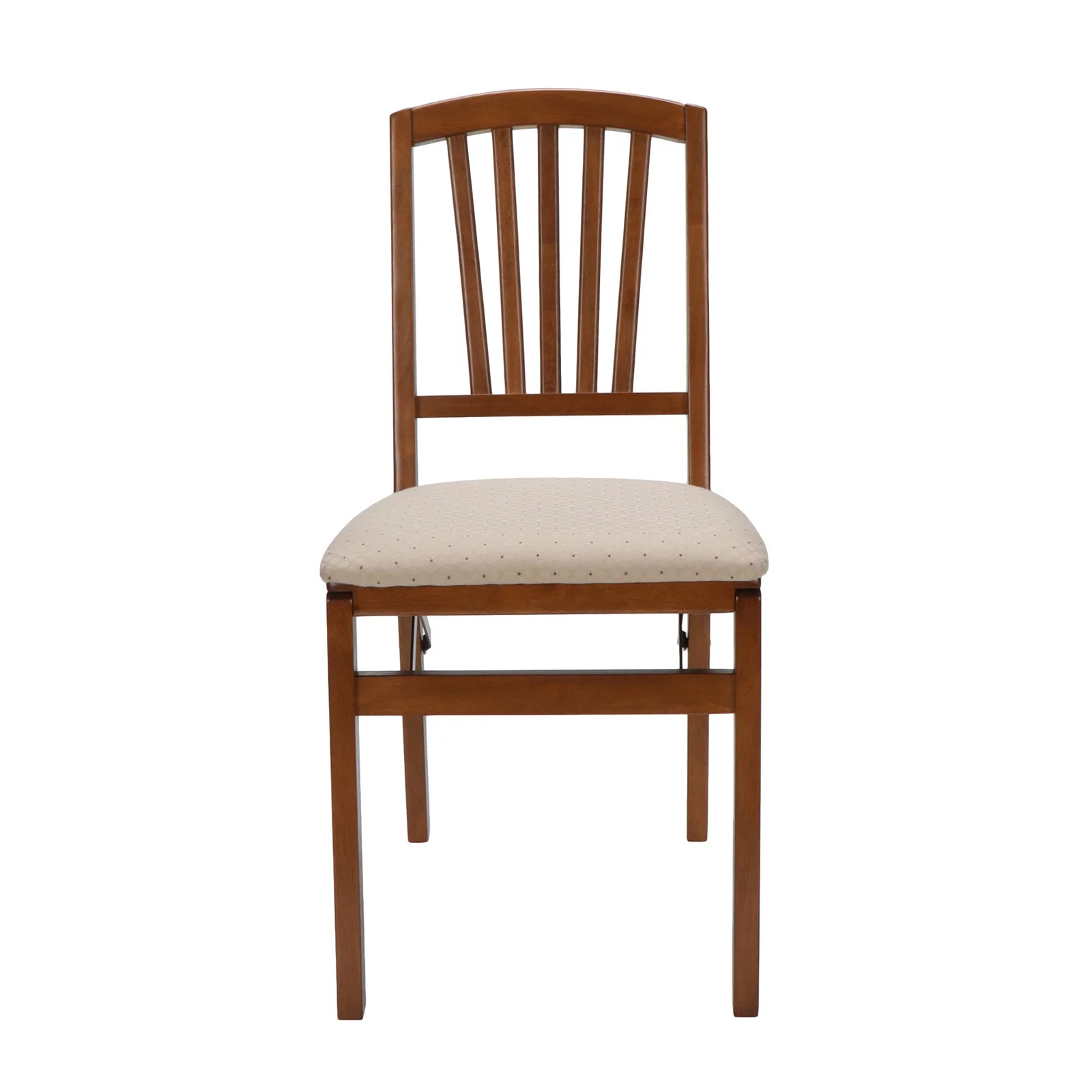 Mission Fusion Folding Chair (Set of 2)- Blush Fabric and Fruitwood(Fruitwood) - Image 5
