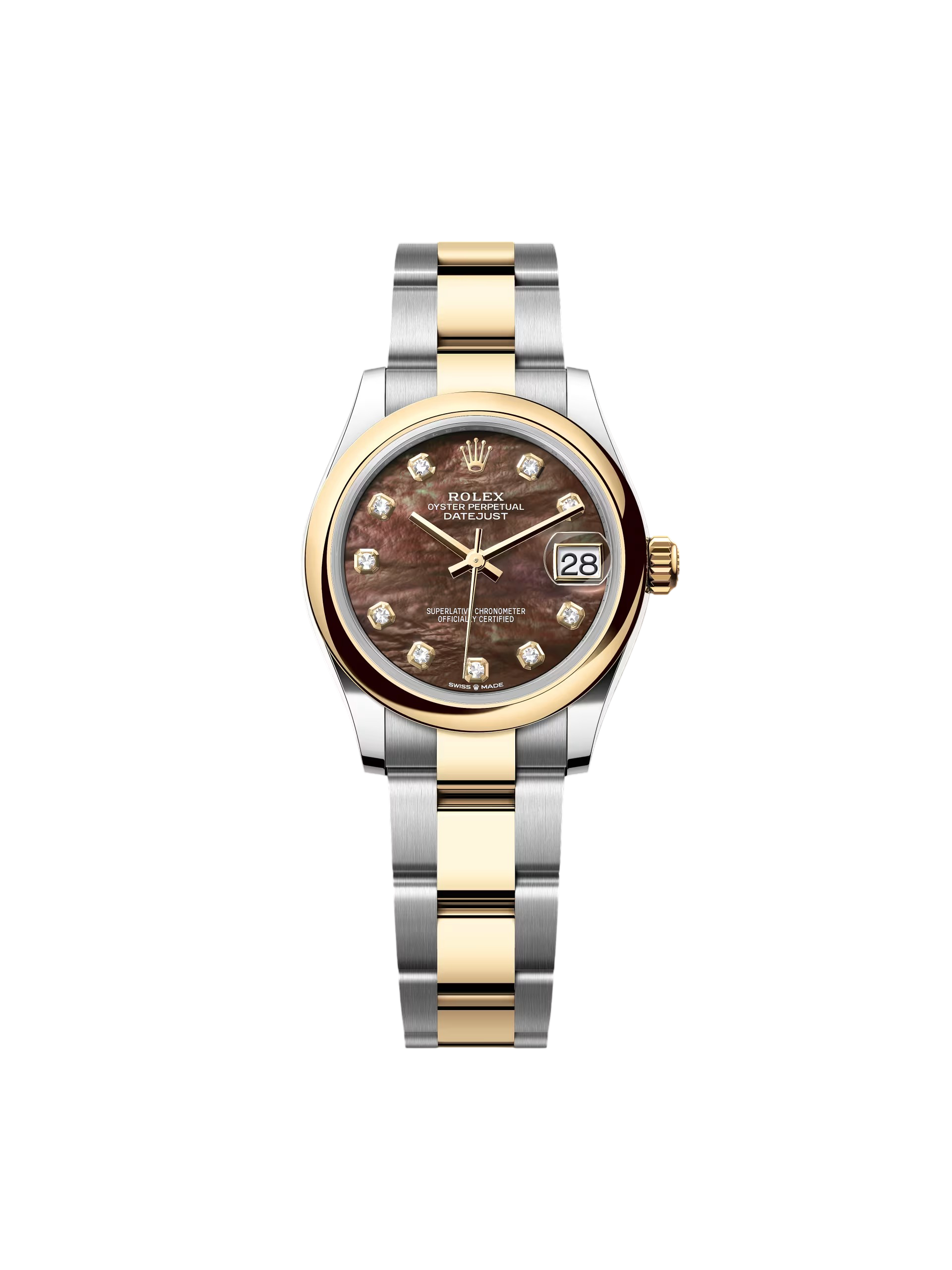 【Super Clone】RLX Datejust m278243-0023/0024 31mm Black Mother-of-Pearl Dial Yellow Rolesor Oyster Watch