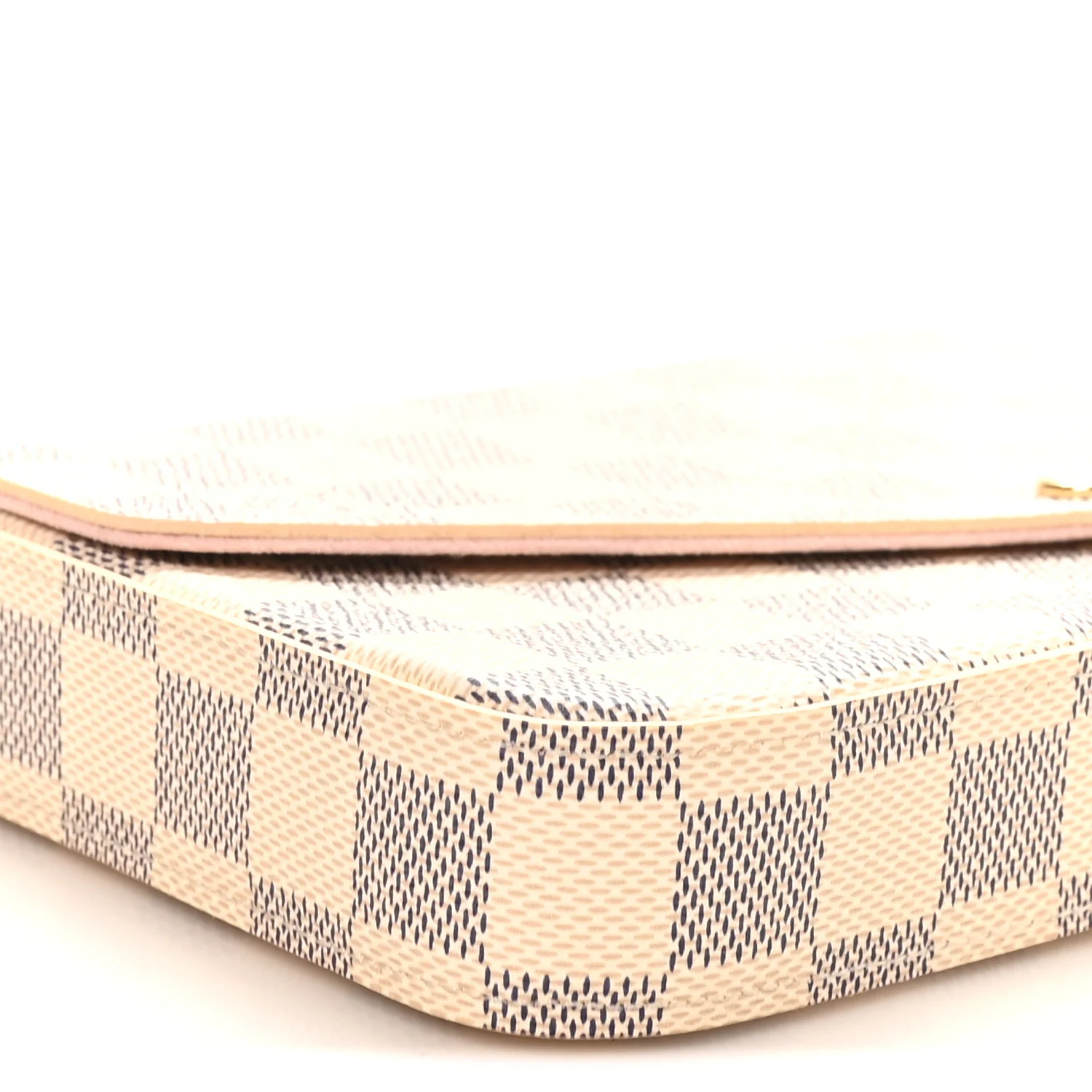 Damier Azur Pochette Felicie Chain Wallet Rose Ballerine
