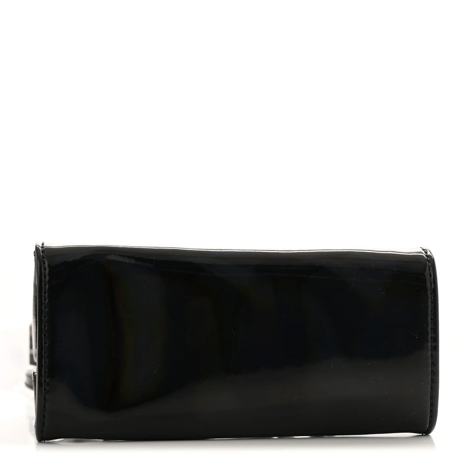 Patent Vegan Leather Small Shopping Bag Black Rainbow