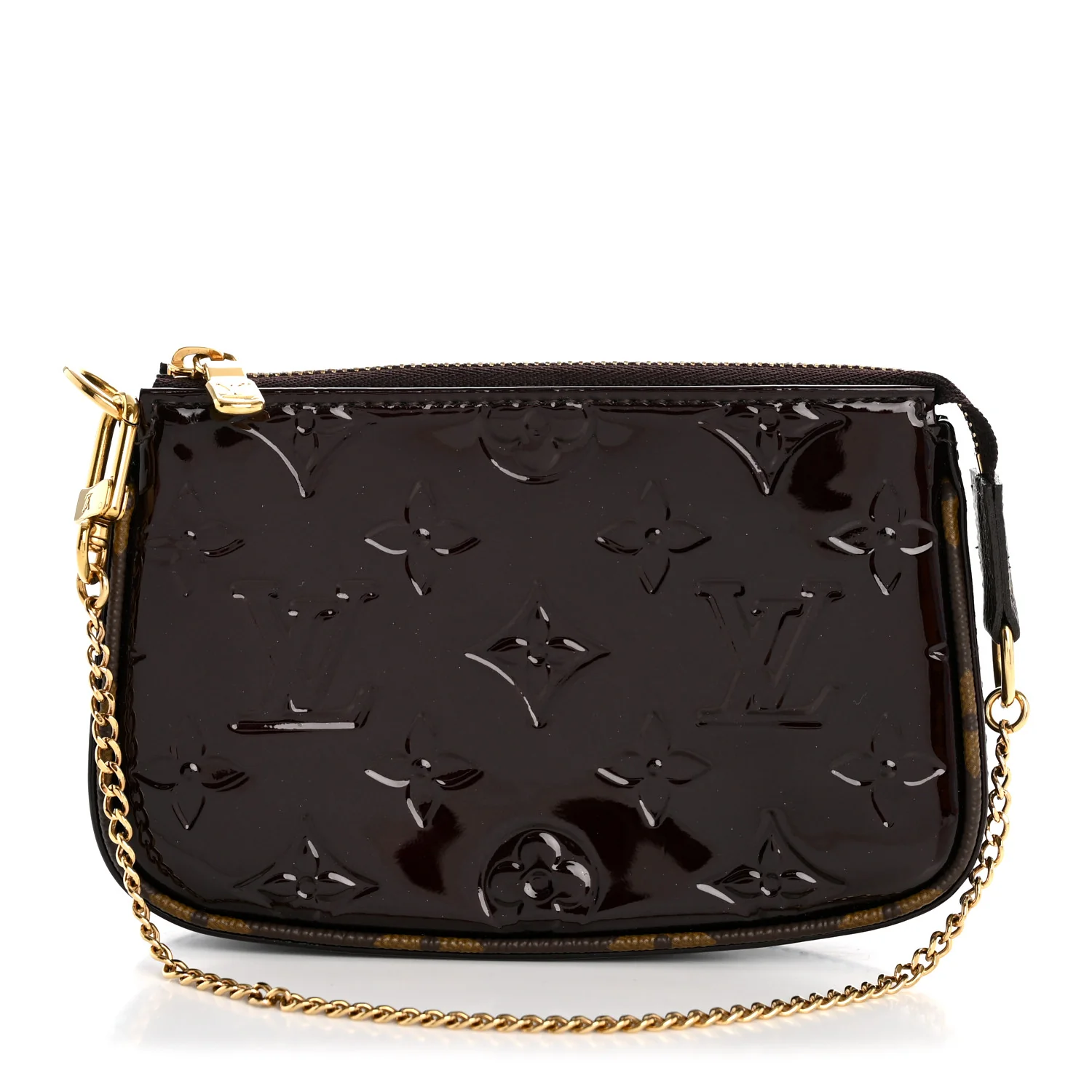 Vernis Monogram Mini Pochette Accessories Amarante