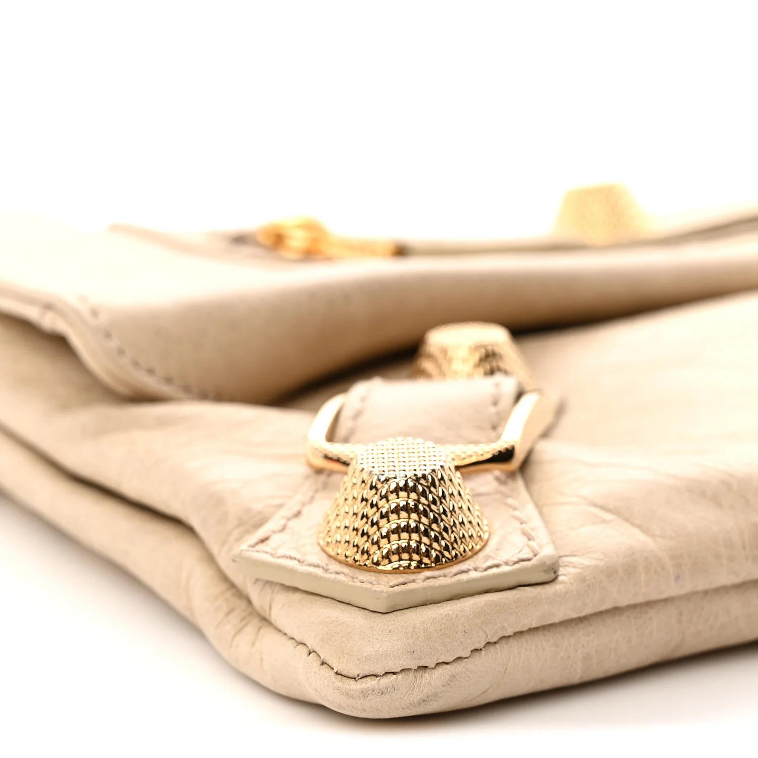 Agneau Giant 21 Gold Hardware Envelope Clutch Sahara