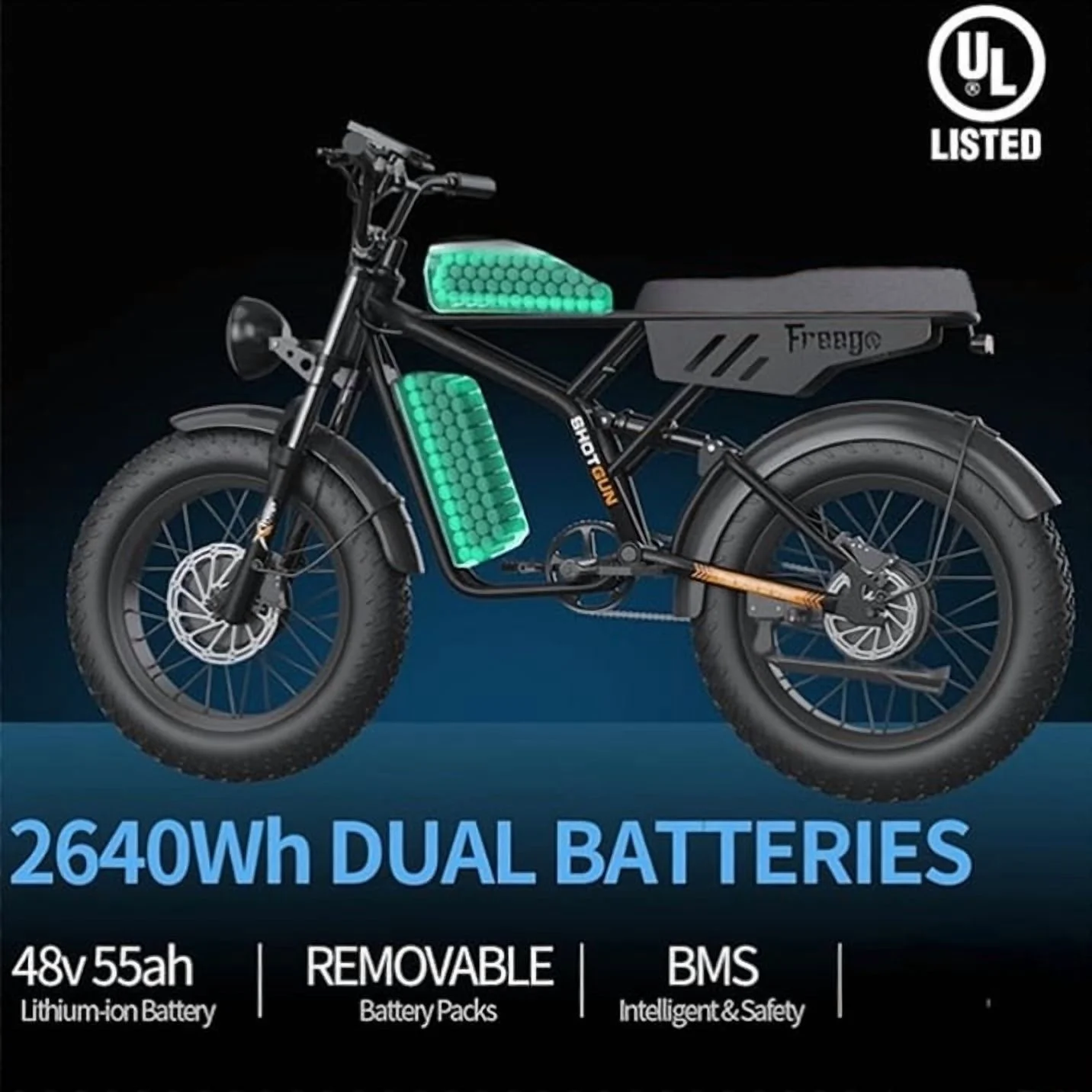 F3 Pro 2000W Dual Motor Electric Bike for Adults, Dual Battery 48V/40Ah, 20"x4.0" Fat Tires Off Road Electric Bicycle with Removable Battery, 34MPH68 Long Range E Bike UL2849 - Image 6