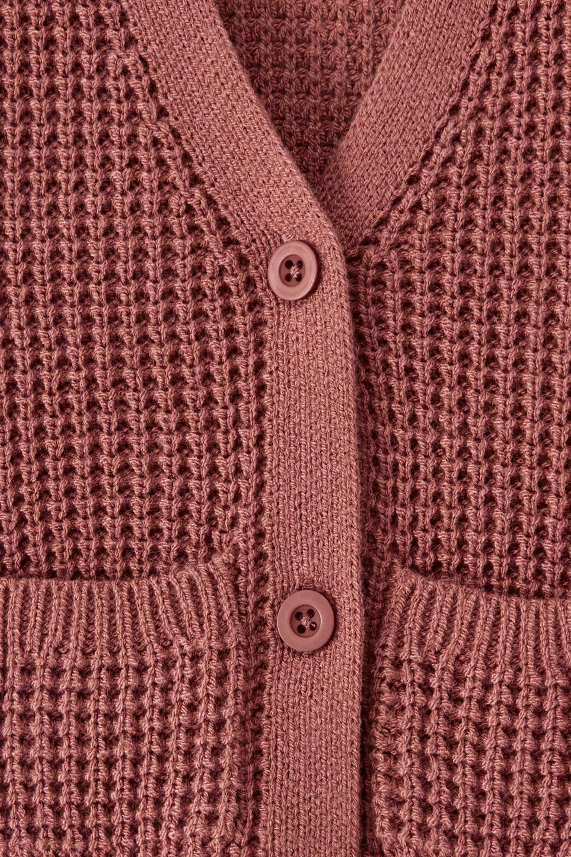 Chunky Knit Waffle Cardigan in Ember