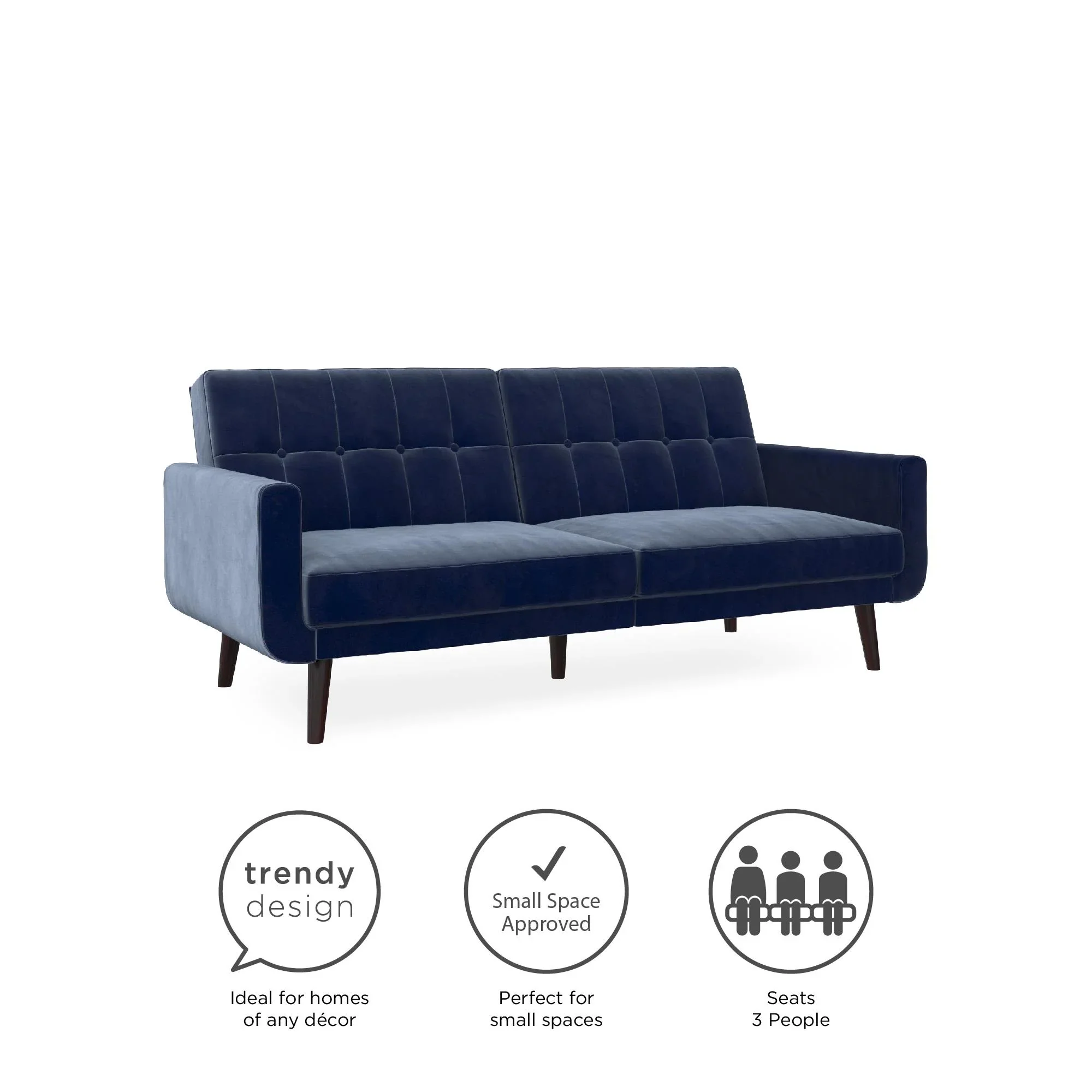 Better Homes & Gardens Nola Modern Futon, Camel Faux Leather