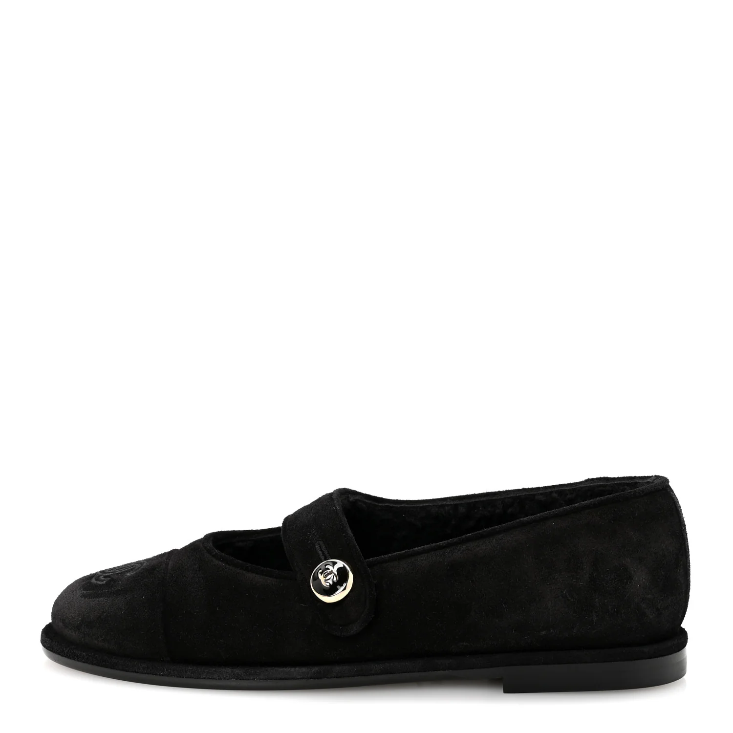 Suede Cap Toe CC Mary Jane Flats 37 Black