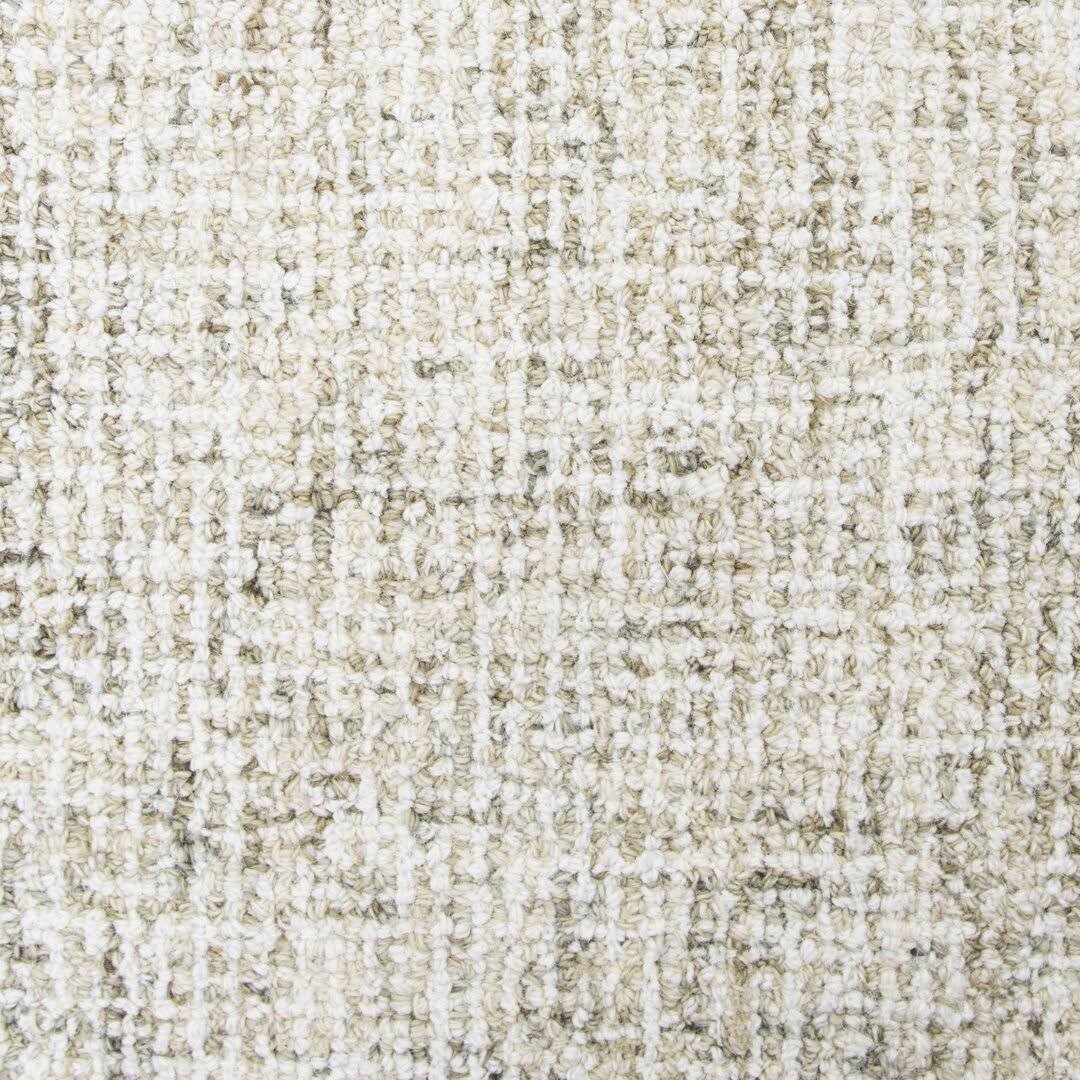 Pershing Handmade Tufted Wool Beige Area Rug Rug Size: Round 8'