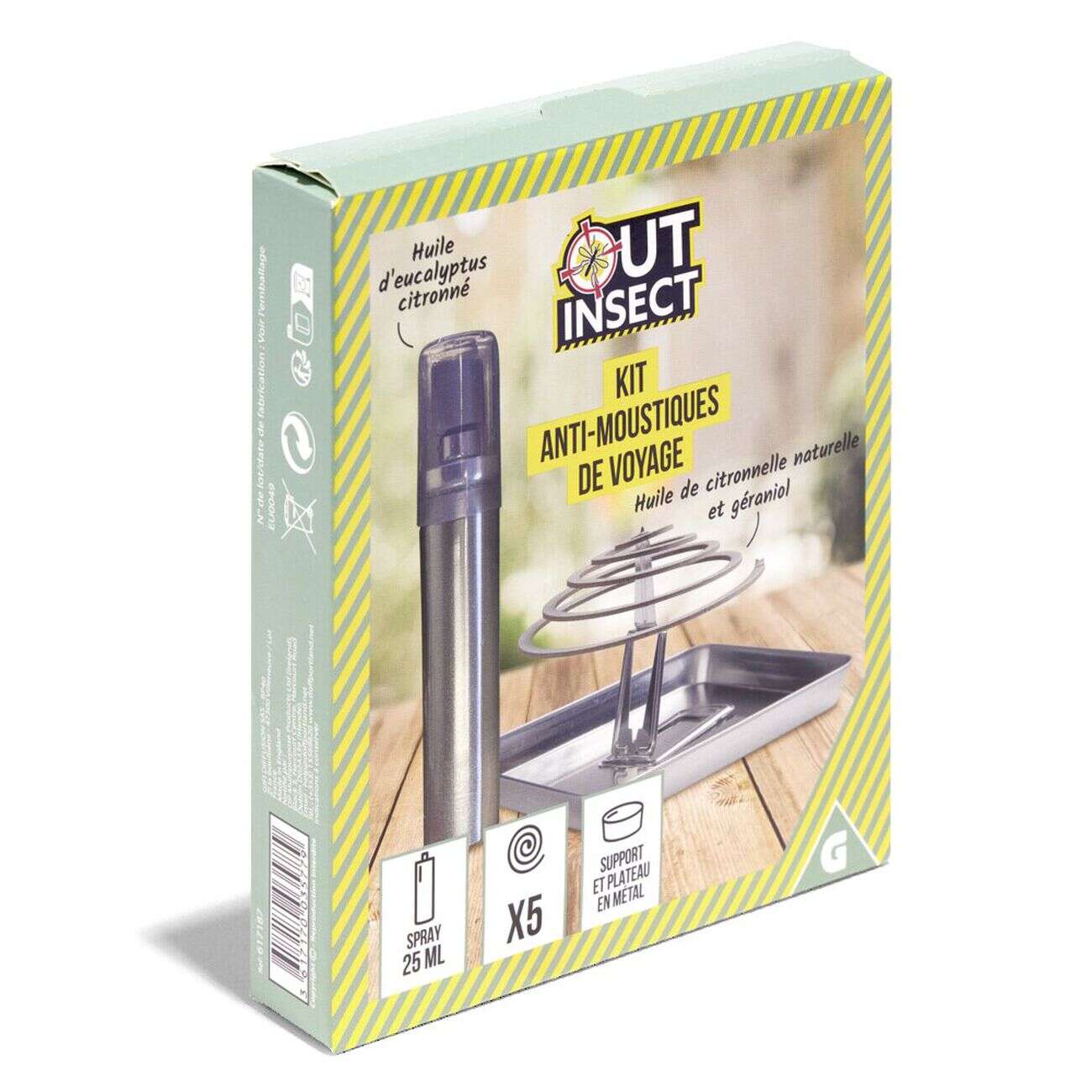Kit de voyage huile et spirale à la citronnelle