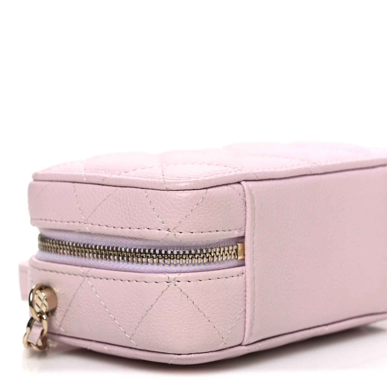Caviar Quilted Top Handle Vanity Case Pink