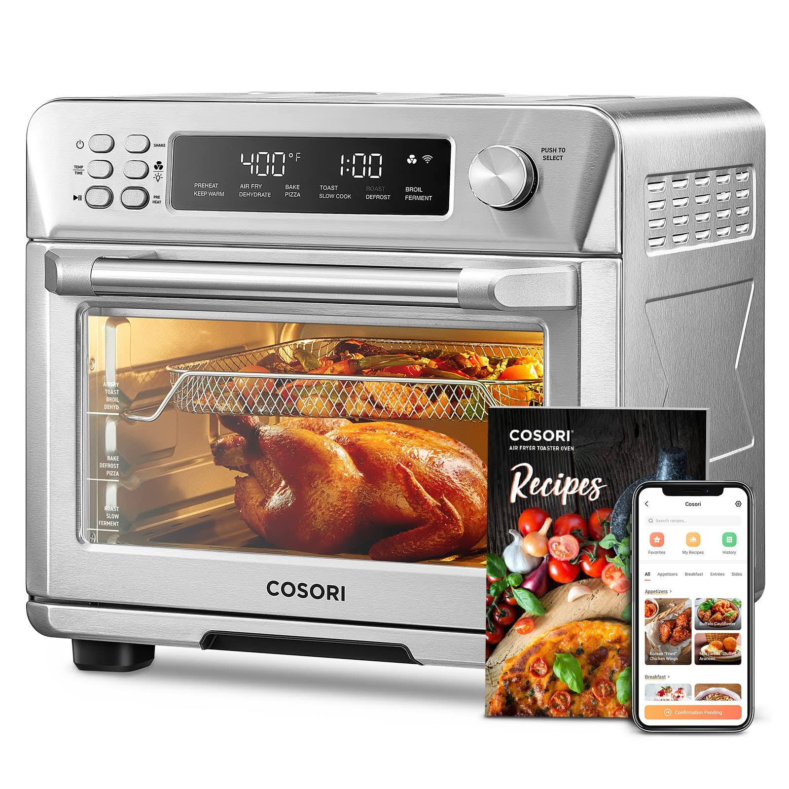 Cosori Air Fryer Toaster Oven Combo, 12-in-1 Smart Countertop Convection Oven, Stainless Steel
