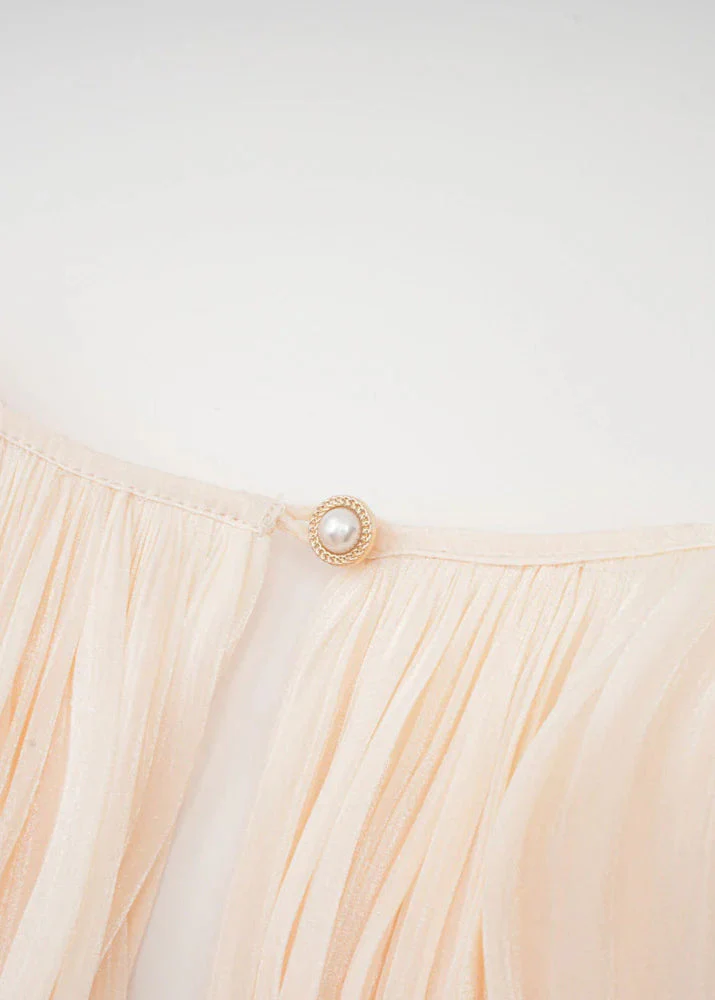 Robe mi-longue en satin champagne Estelle