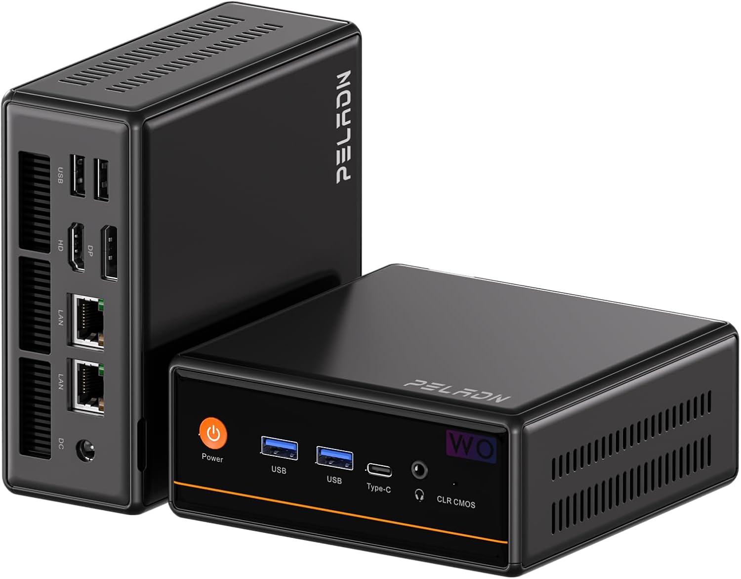 PELADN Mini PC Gaming  Dual LAN  Ryzen 5 5600H (Upgraded 5700U/7430U) 16GB DDR4/512GB NVMe SSD Dual LAN Type-C/DP/HD Mini Desktop Computer WiFi6 4K/60Hz Triple-Display USB3.2/BT5.2 Mini Computer