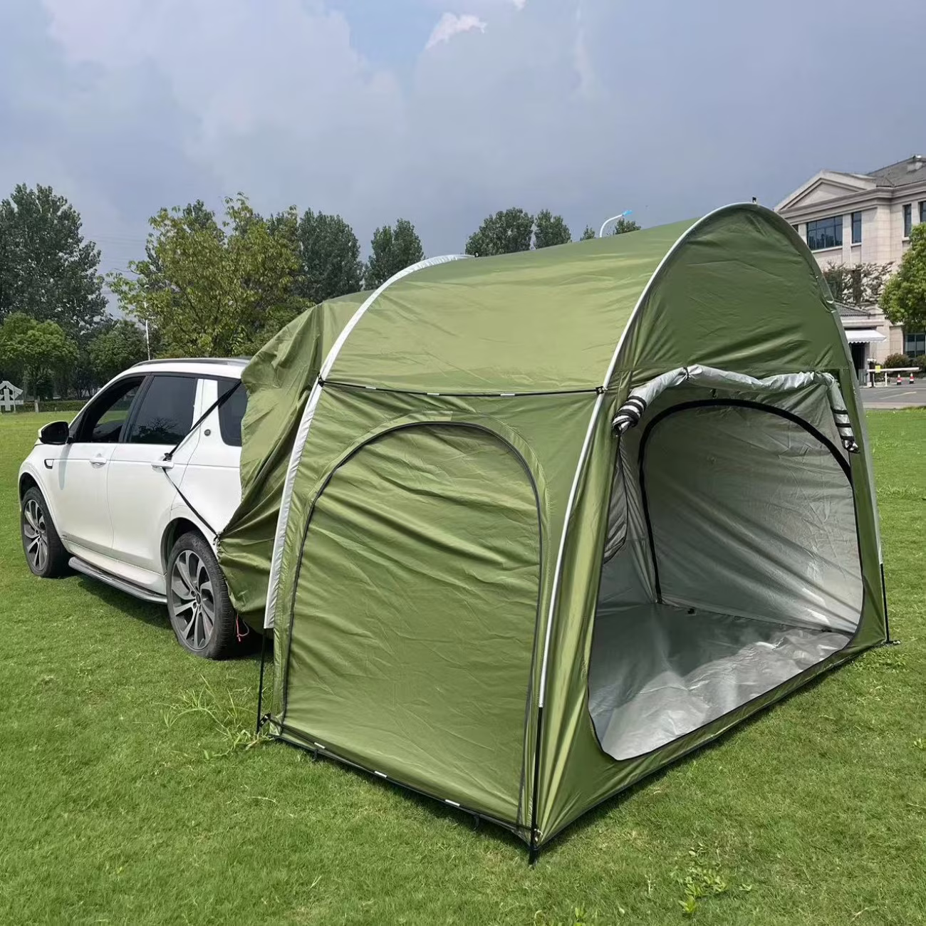 Outdoor Portable SUV Camping Tent Car Arch Rear Camping Bike Tent with Three Doors for 2 Persons