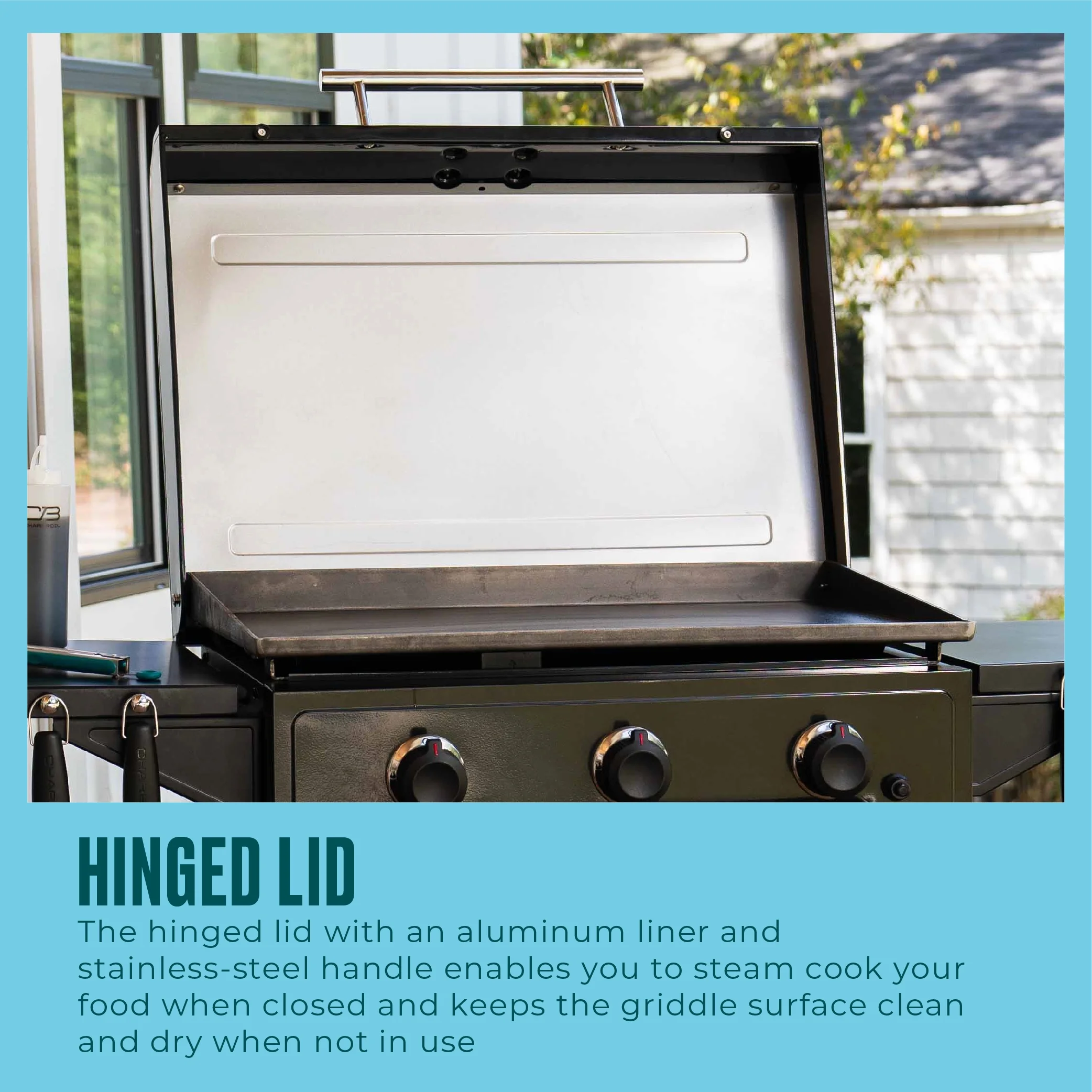 28" XL Performance Series? Propane Gas Griddle with Cart 3 Burner Flat Top Grill - Image 9