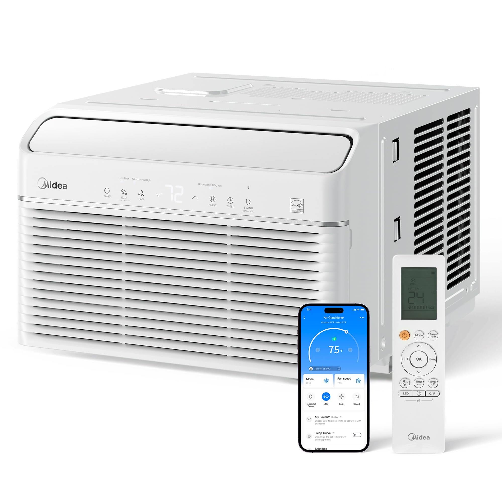 Midea 12000 BTU Smart Inverter Air Conditioner Window Unit with Heat and Dehumidifier - Cools Up to 550 sq. ft., Energy Star Rat