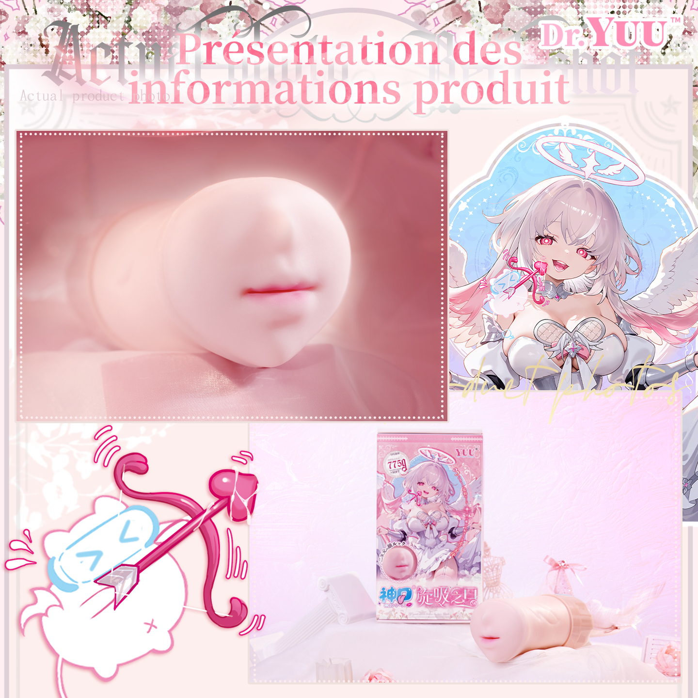 Oreiller poitrine Dr.YUU avec housse personnage et coussin anti-huile