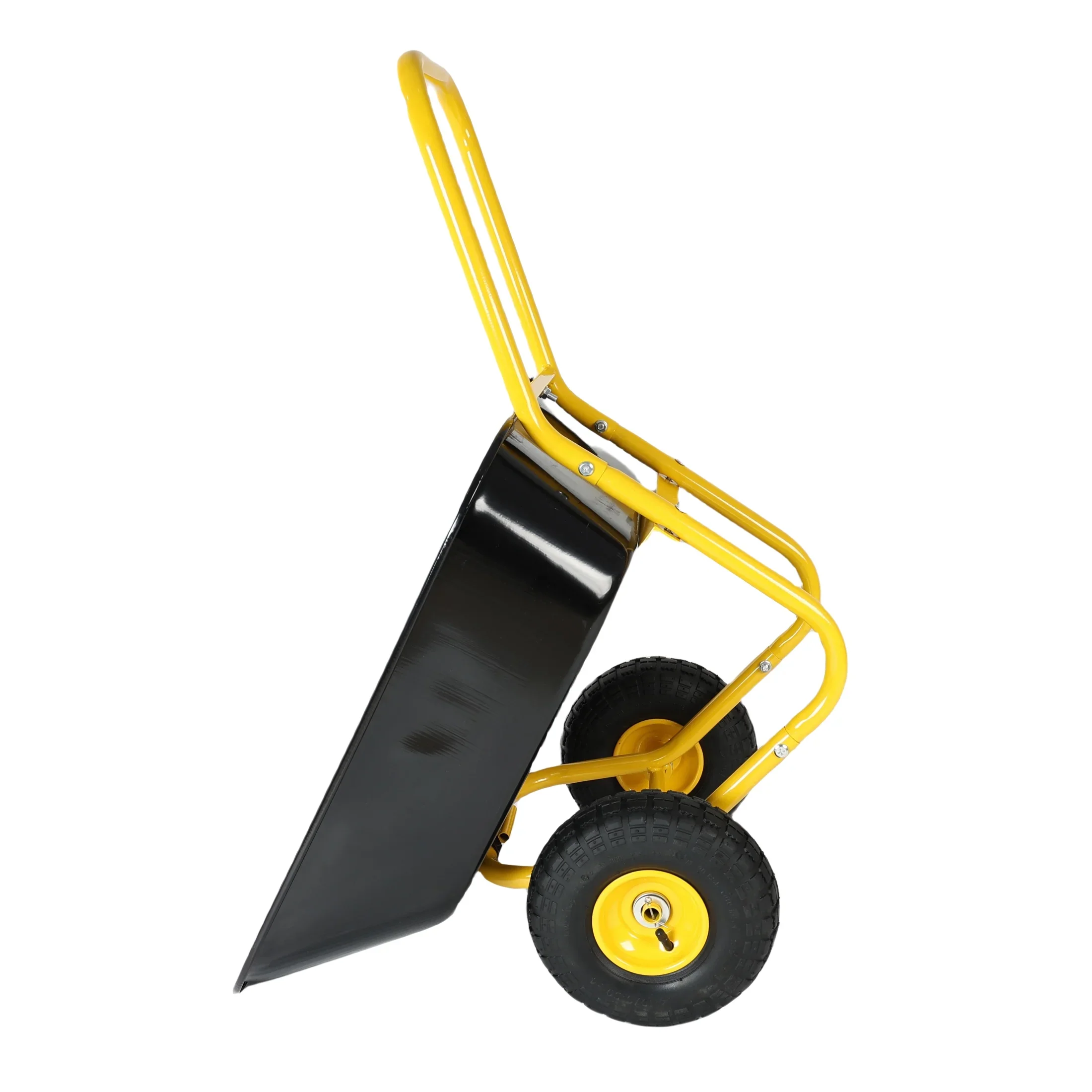 Unbranded Garden Cart with 10-Inch Pneumatic Wheels, Yellow and Black