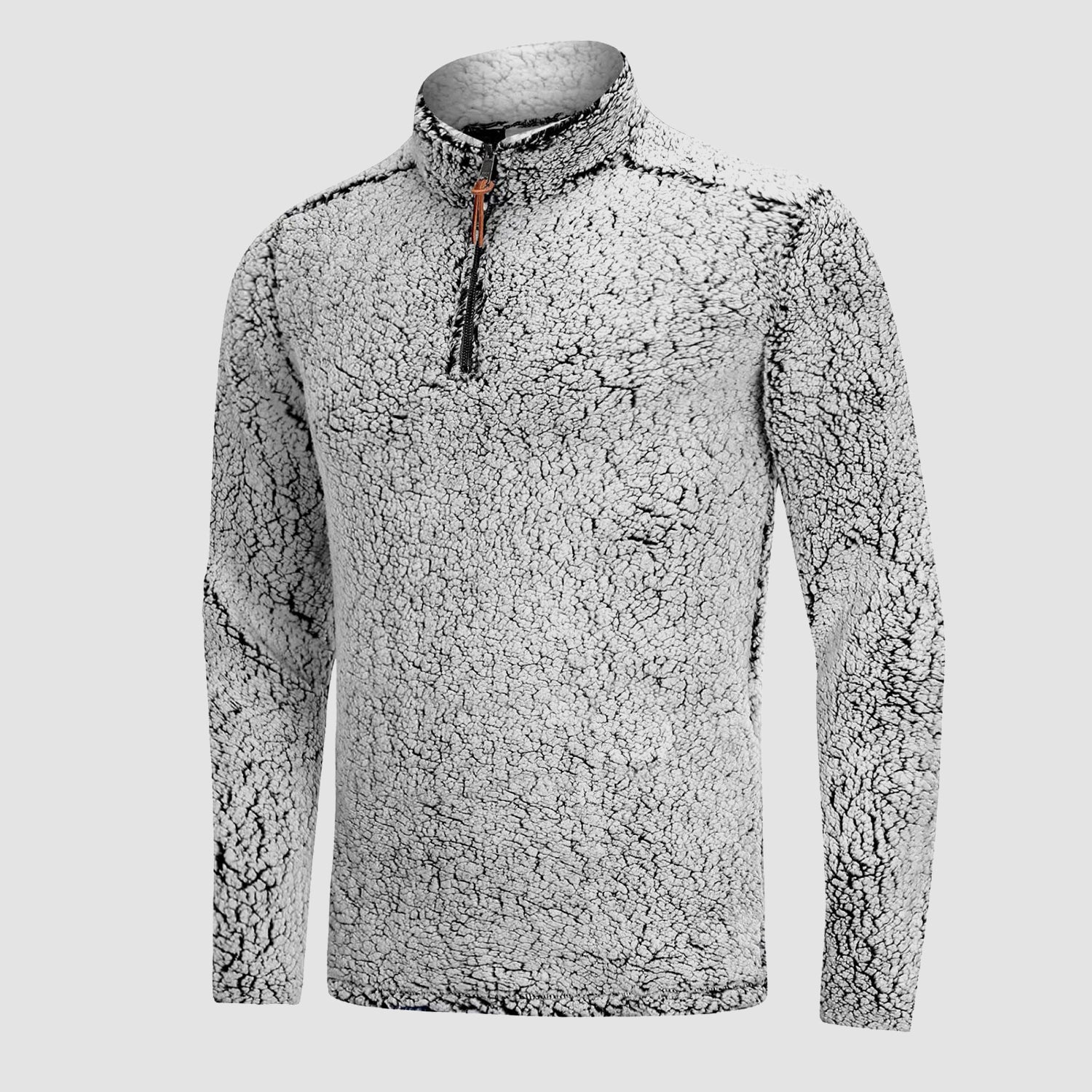 Pull en polaire sherpa pour homme, fermeture éclair 1/4, ultra douce et duveteuse, avec poches pour l'hiver