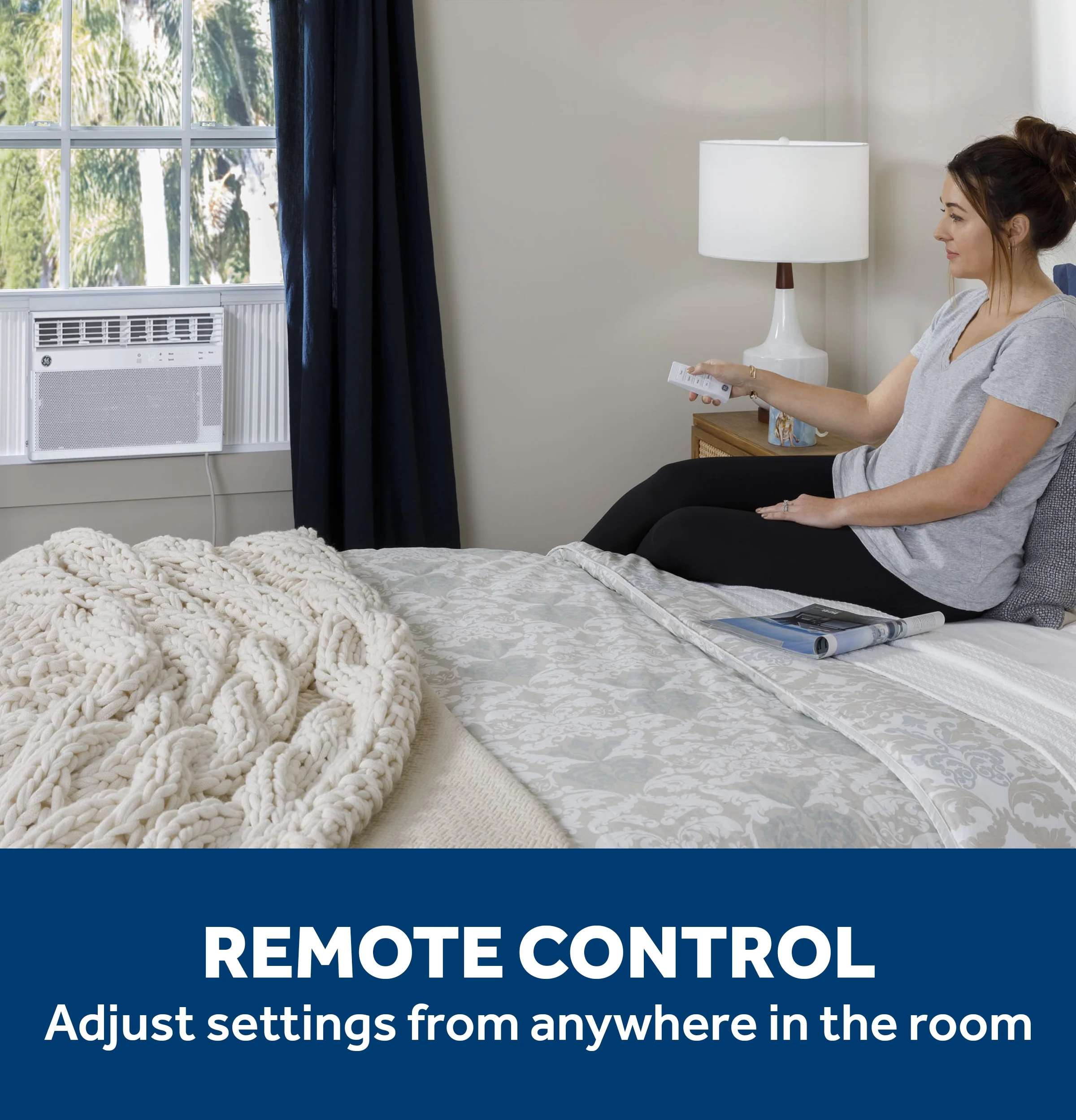 GE 8, 000 BTU Smart Electronic Window Air Conditioner for Medium Rooms up to 350 Sq. Ft