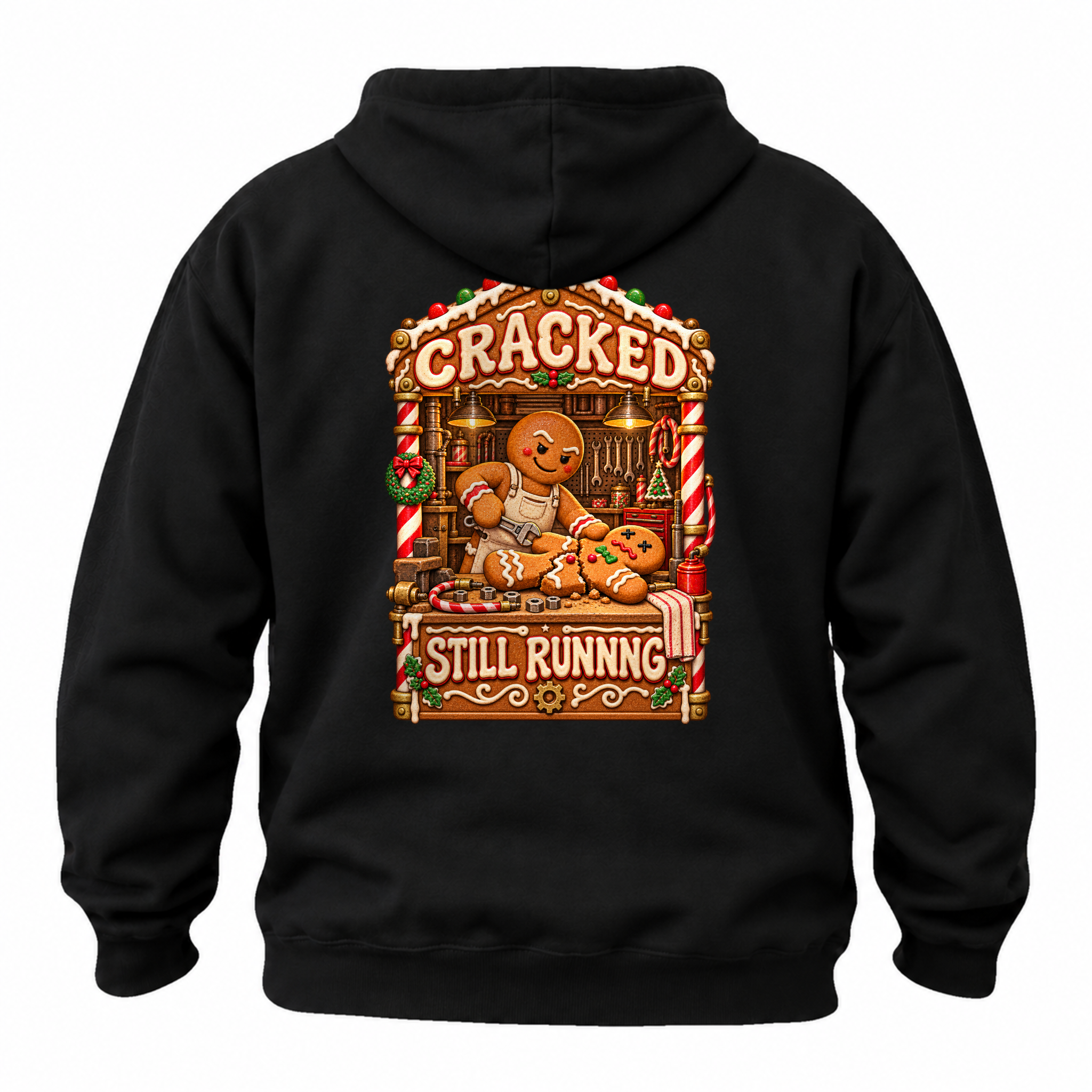 Cracked Still Running Gingerbread Hoodie