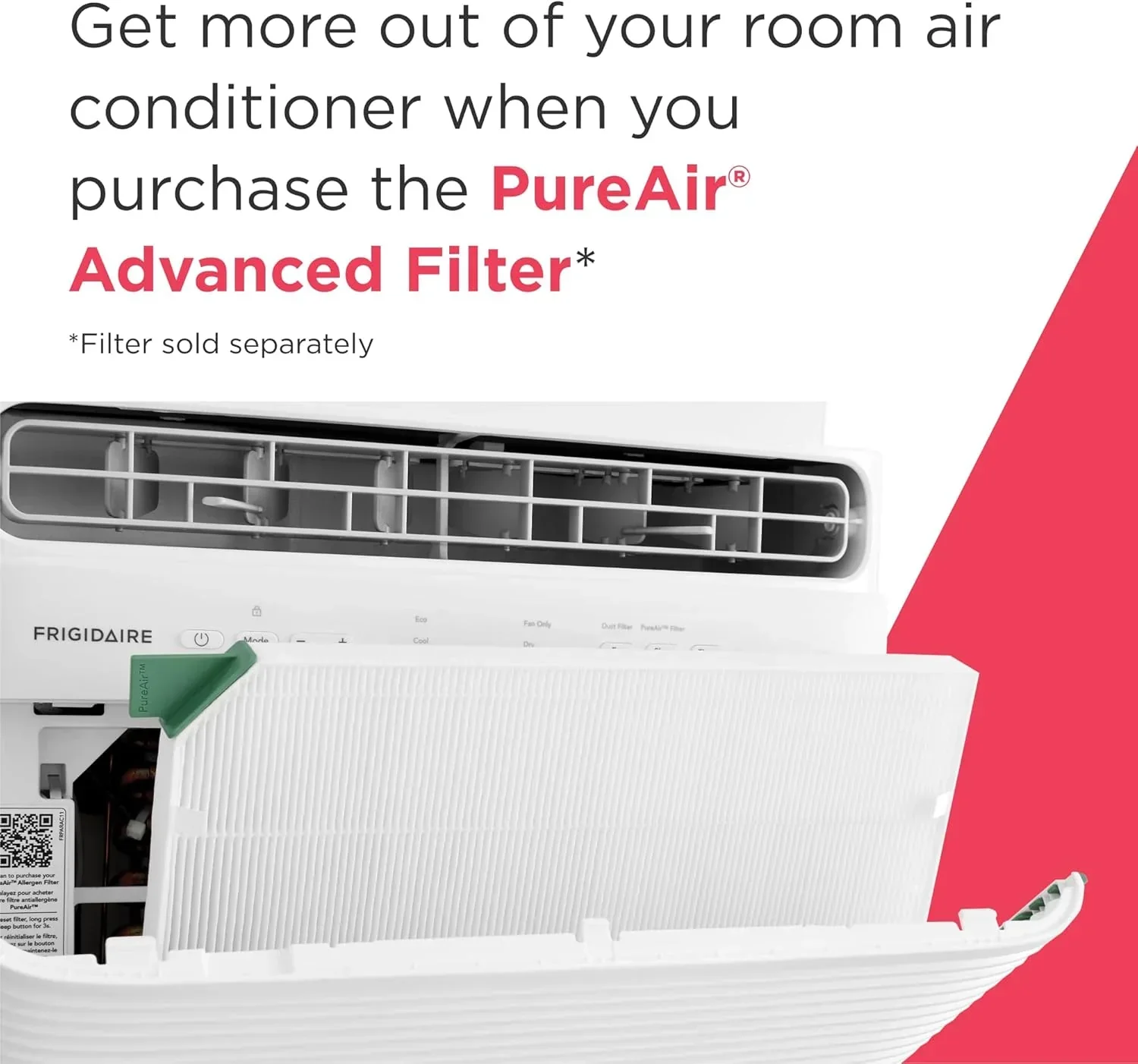Climatiseur de fenêtre Frigidaire 5 000 BTU avec télécommande. Refroidit jusqu'à 150 pi². Fonctionnement silencieux.