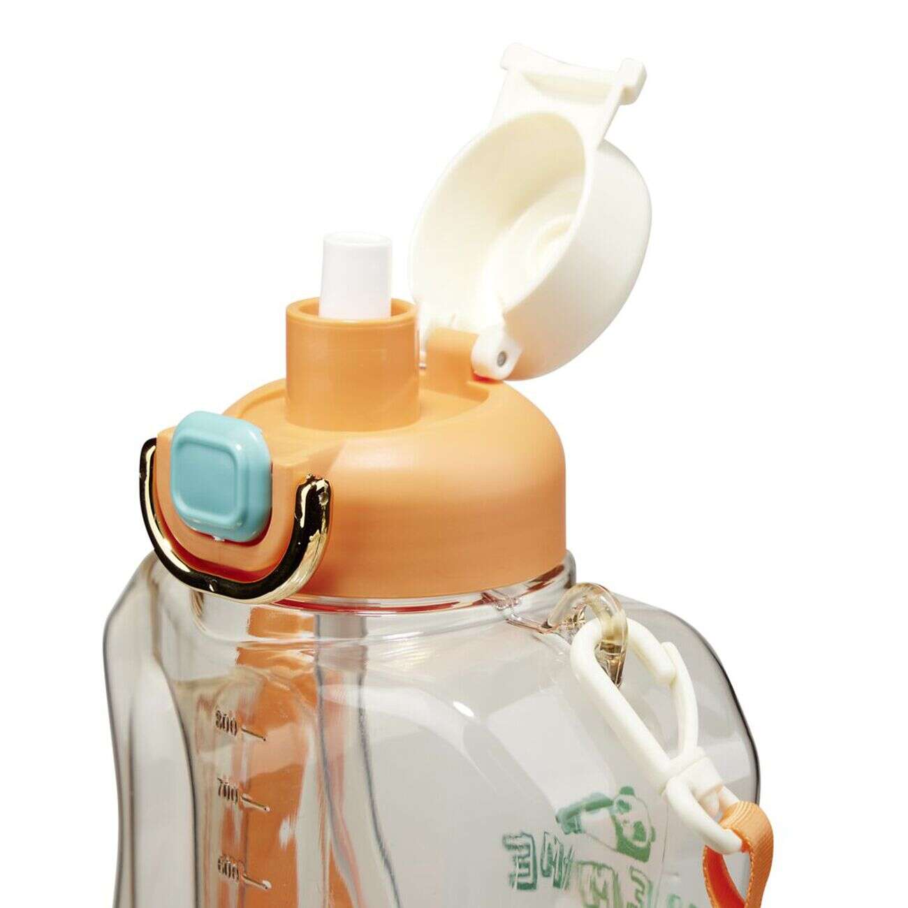 Bouteille plastique kawaii 1L avec sangle H19,5cm