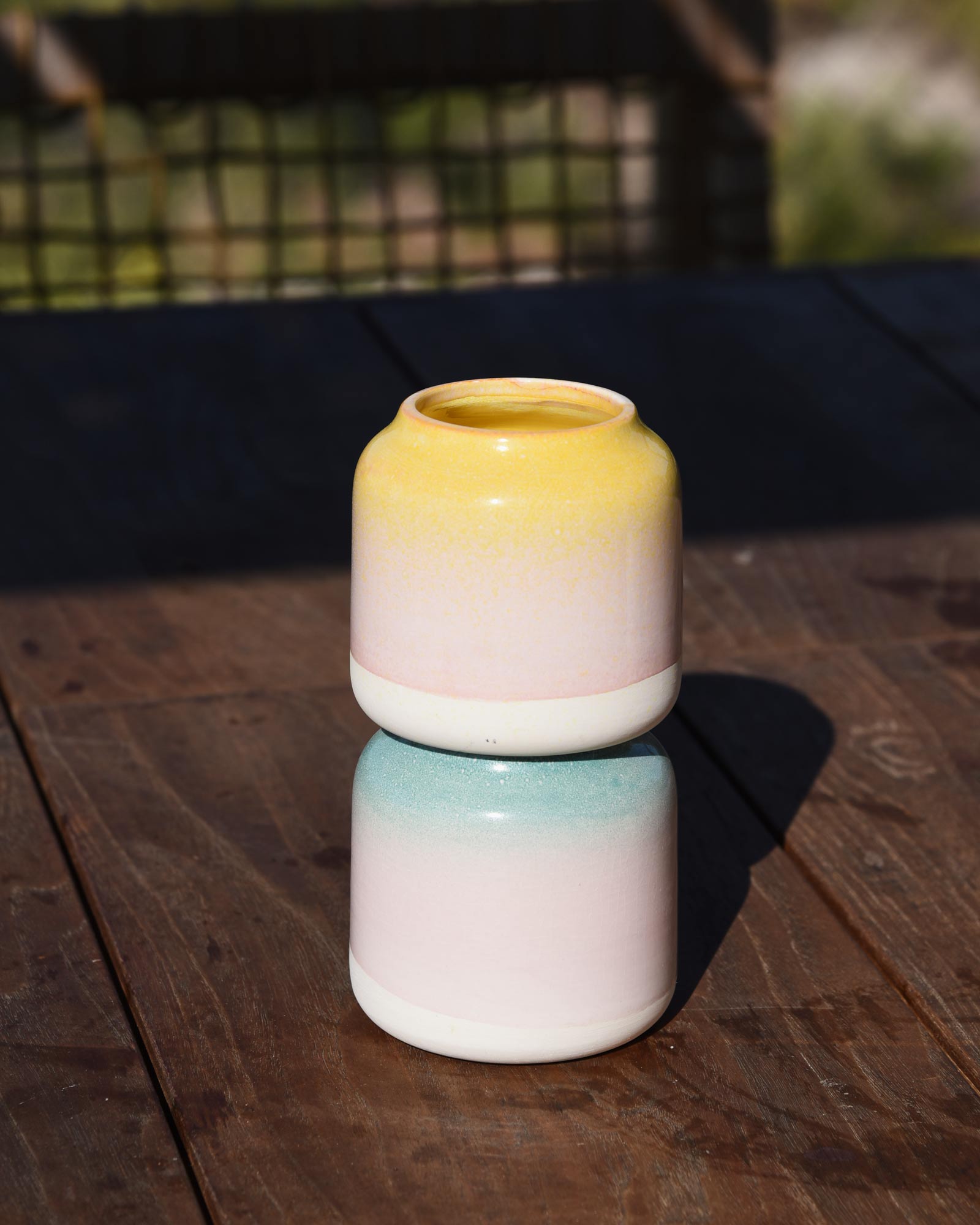 BEBÉ - VASE S SPECKLED YELLOW PINK
