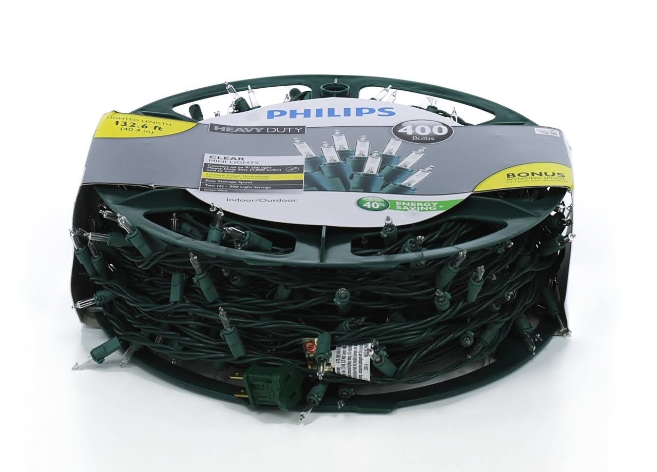 Philips 400ct Clear Heavy Duty Mini String Christmas Lights