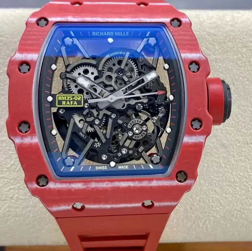 Richard Mille RM35-02 T+ Factory Red Carbon Fiber Rubber Strap