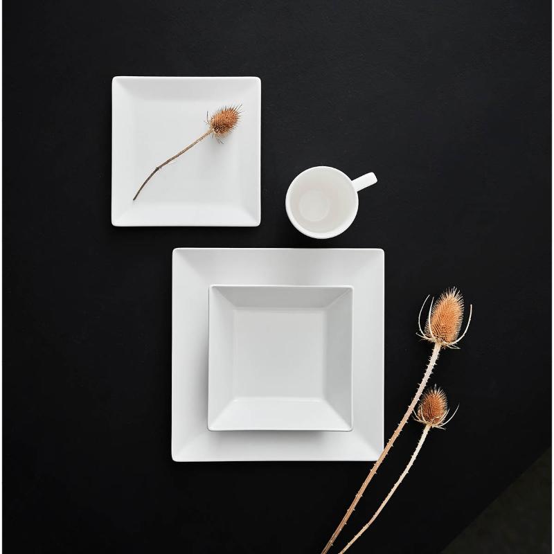 Quadro tallerken 26x26 cm hvit