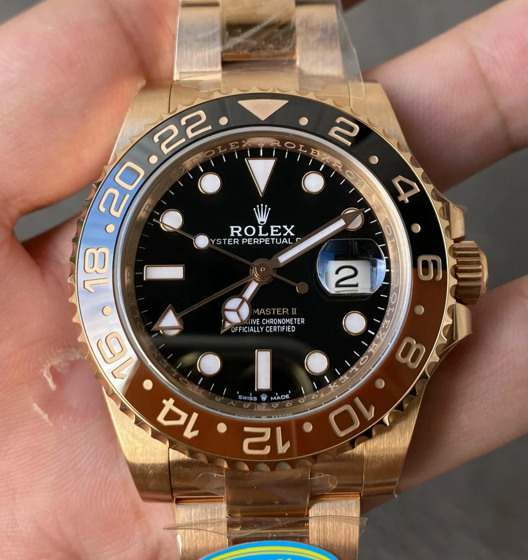Rolex GMT Master II M126715CHNR-0001 Clean Factory V3 Gold Strap