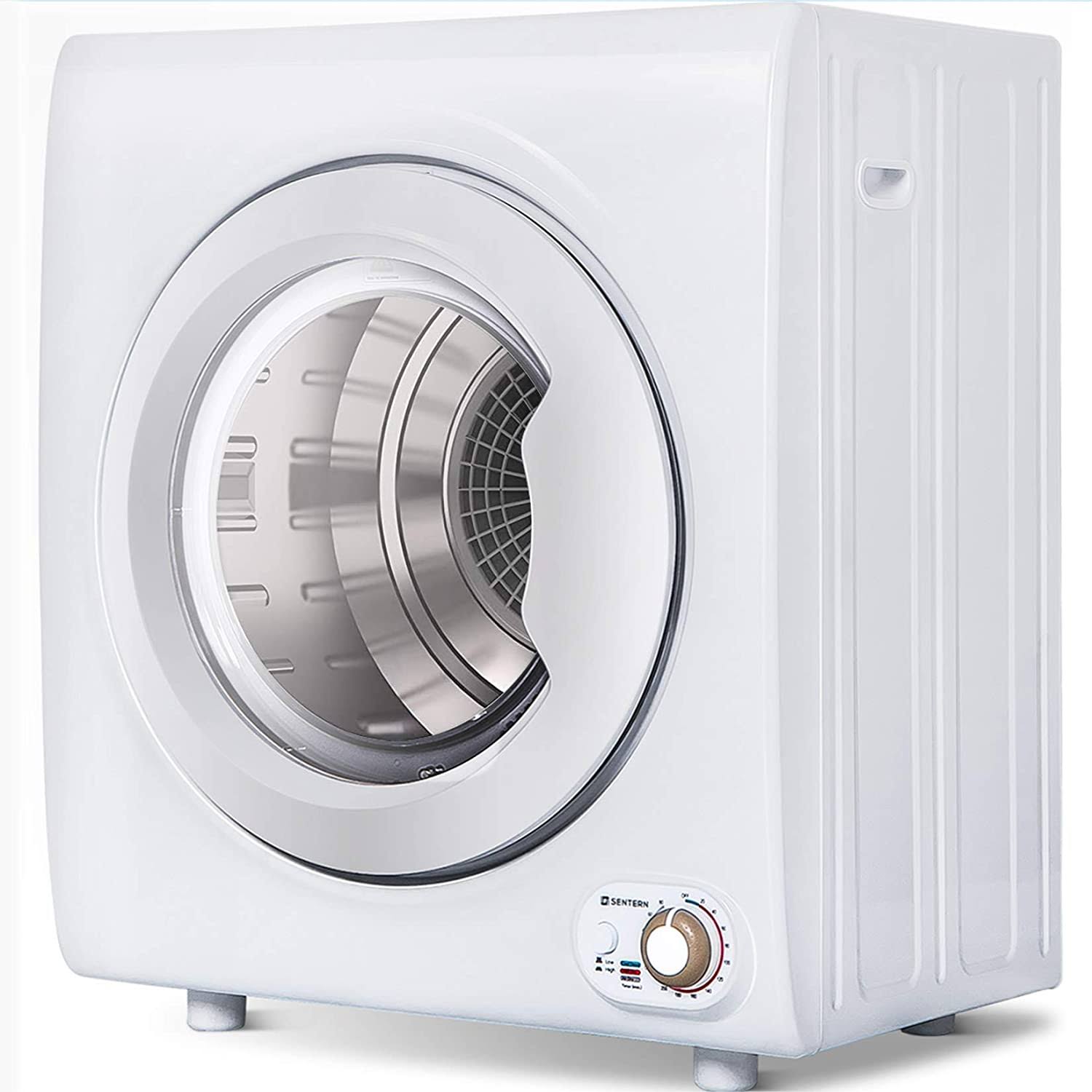 Merax Compact Laundry, Electric Portable Clothes Dryer with Stainless Steel Tub, Panel Downside Easy Control with 4 Automatic Drying Mode, White