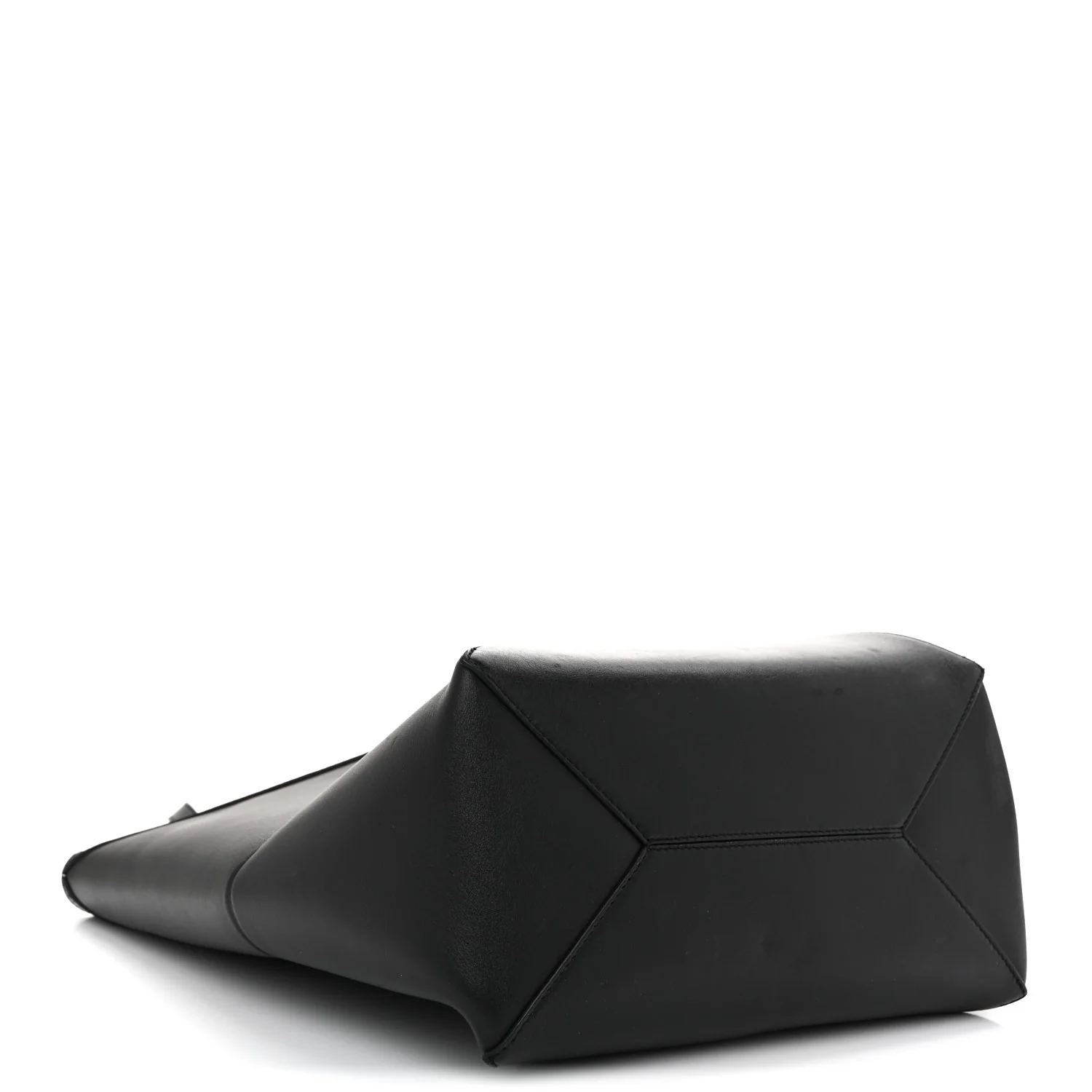 Shiny Calfskin Medium Puzzle Fold Tote Black