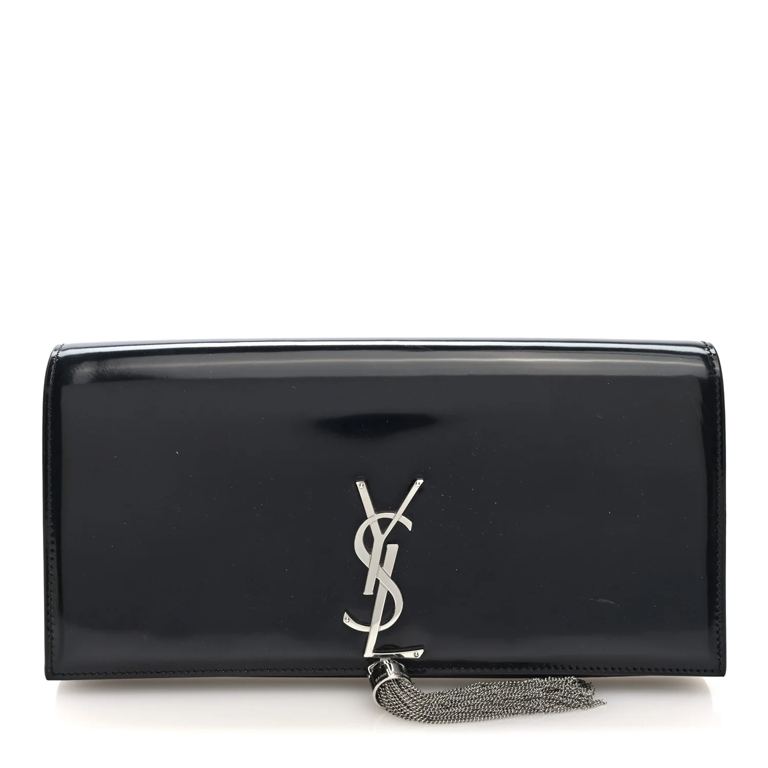 Patent Cassandre Tassel Clutch Black