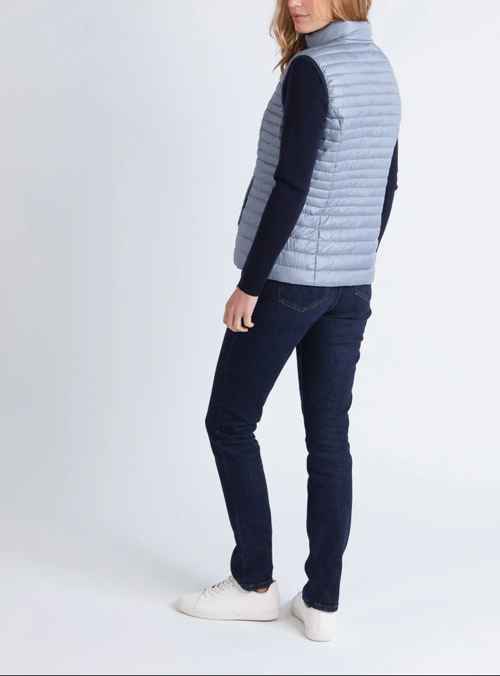 Doudoune sans manches femme réversible bleu