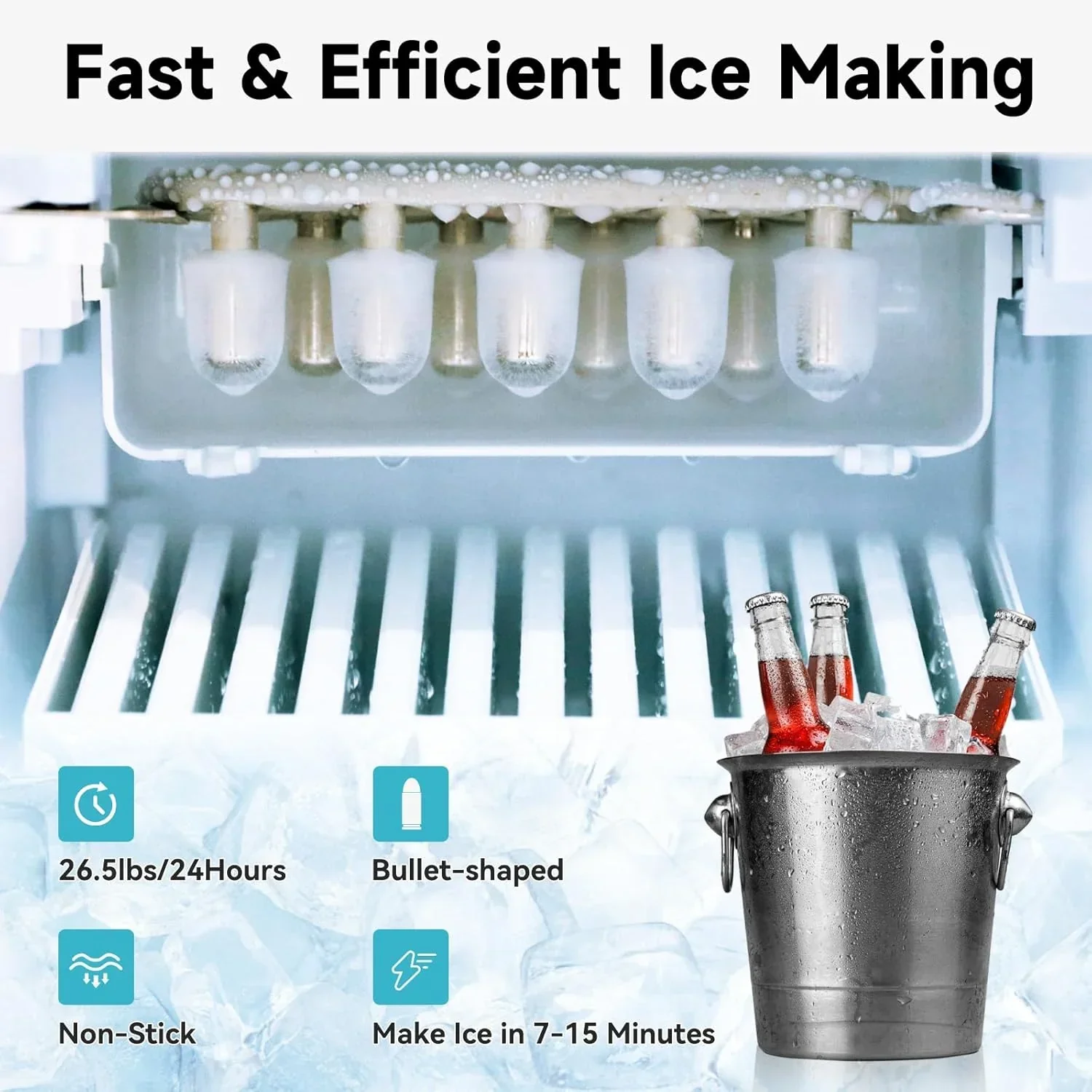 Distributeur d'eau ICEPURE avec machine à glaçons 3 en 1, fontaine à eau chaude et froide, machine à glaçons
