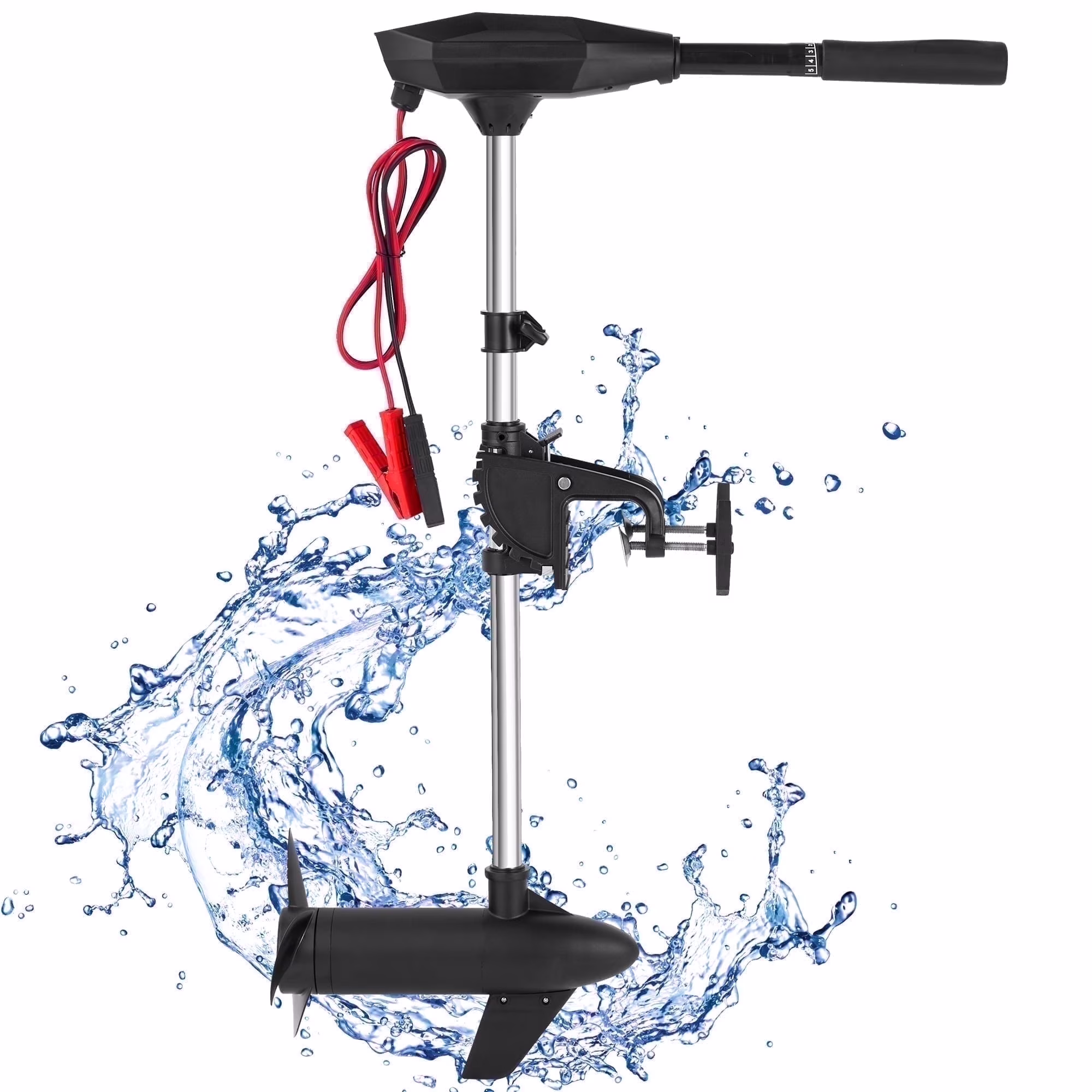 Electric Trolling Motor with 55 Lbs Thrust 8 Speeds, Boat Fishing Motor with Telescoping Handle, LED Battery Indicator for Kayak Fishing Boat Freshwater Use